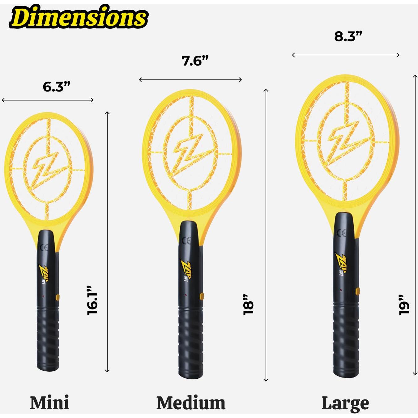 Raqueta eléctrica mata insectos Partyreal 3500V con 2 baterías AA