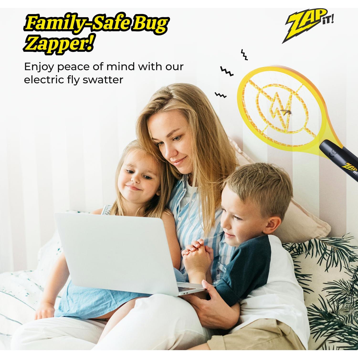 Raqueta eléctrica mata insectos Partyreal 3500V con 2 baterías AA