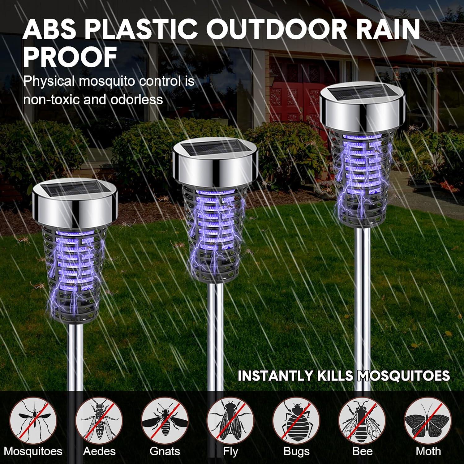 Zapper Solar para Insectos Qualirey - 4 Paquetes LED Impermeable