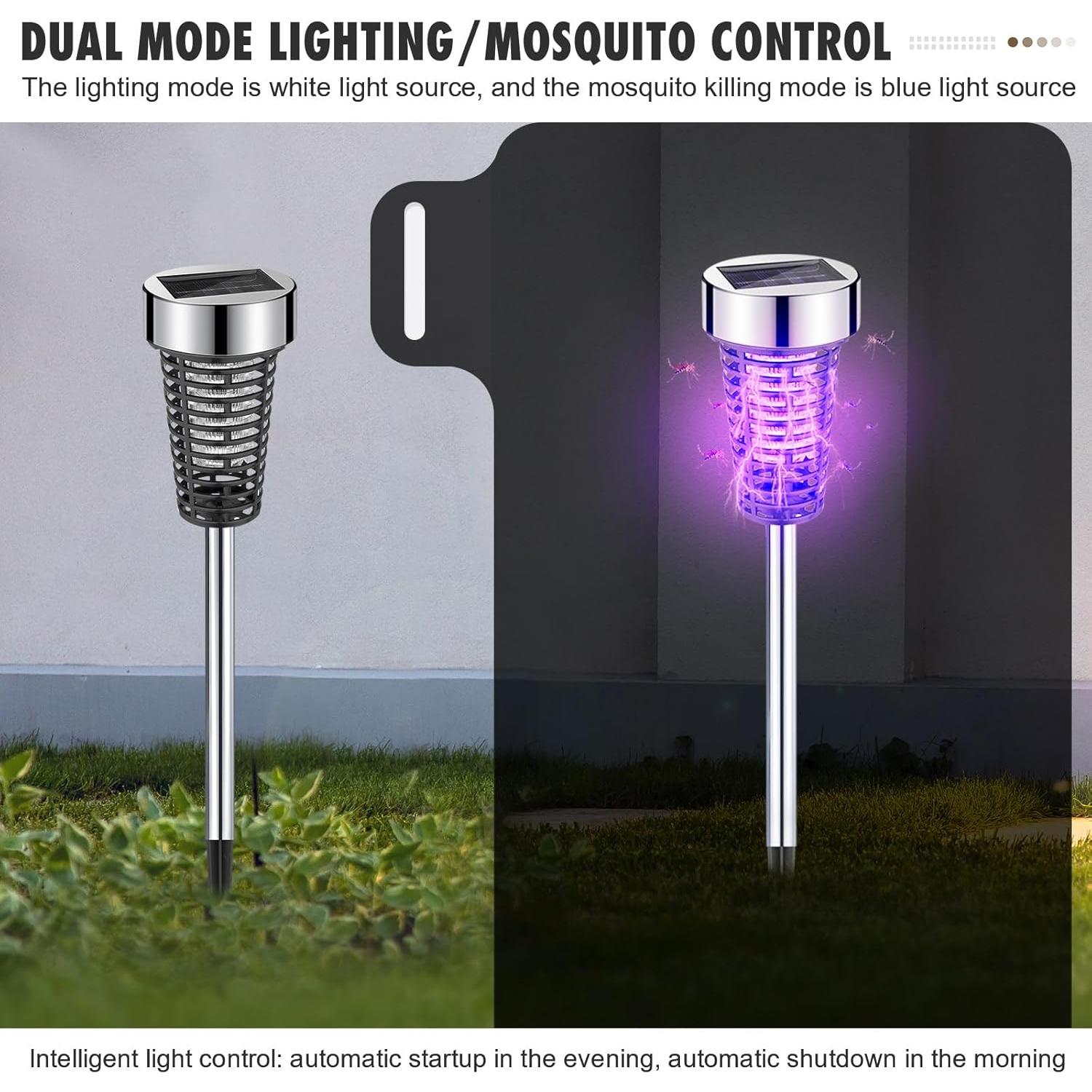 Zapper Solar para Insectos Qualirey - 4 Paquetes LED Impermeable