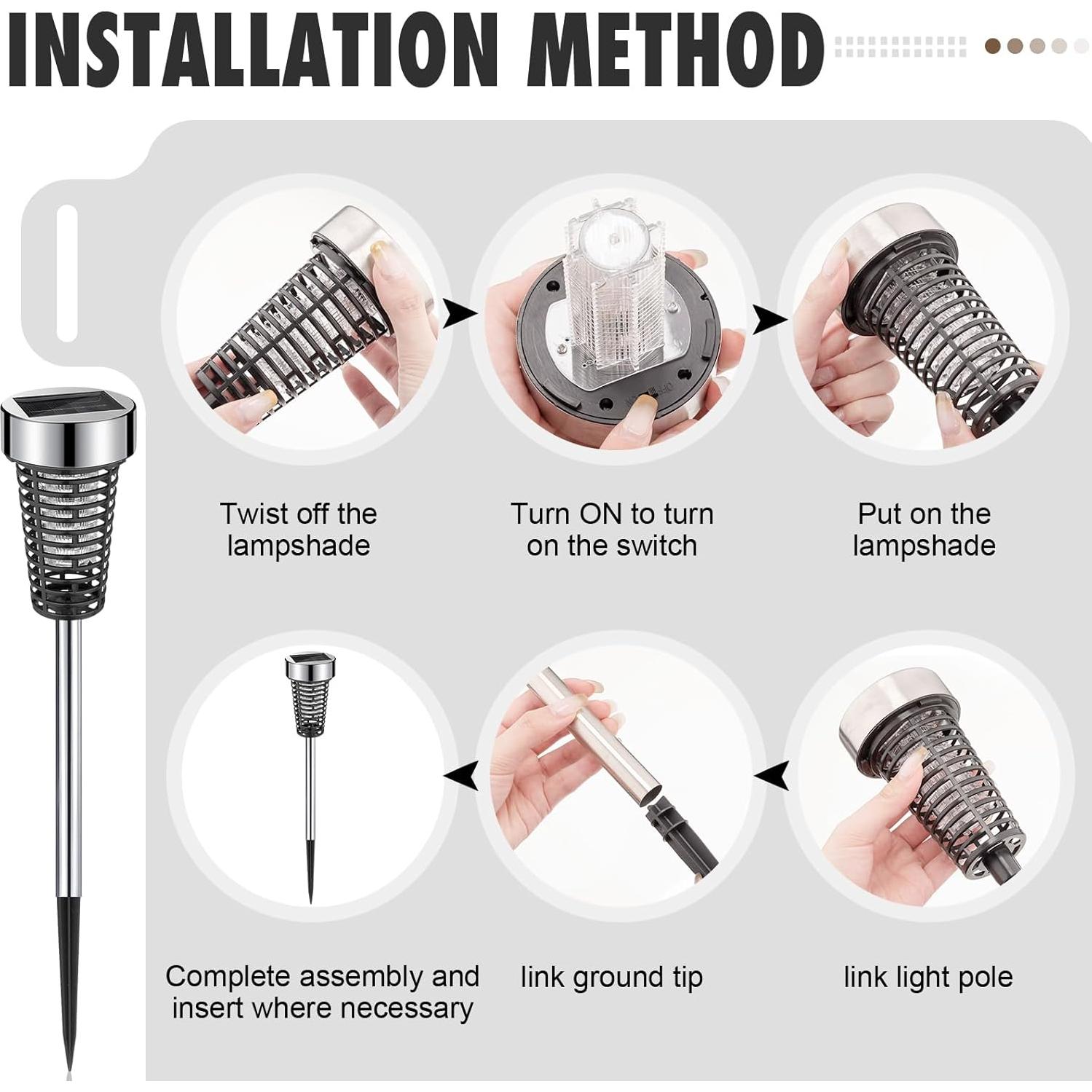 Zapper Solar para Insectos Qualirey - 4 Paquetes LED Impermeable