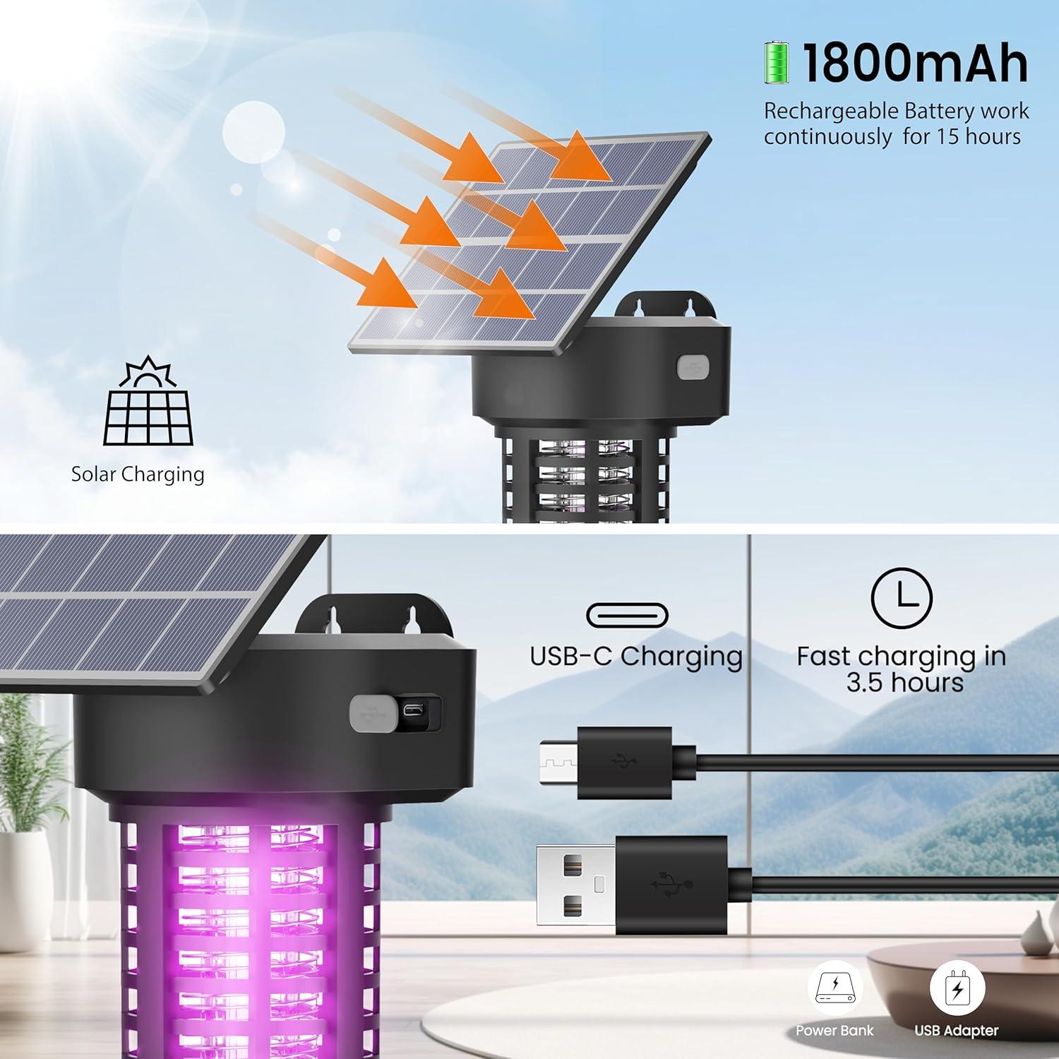 Zapper Solar de Insectos Exterior P Pest Sniper 2 Unidades