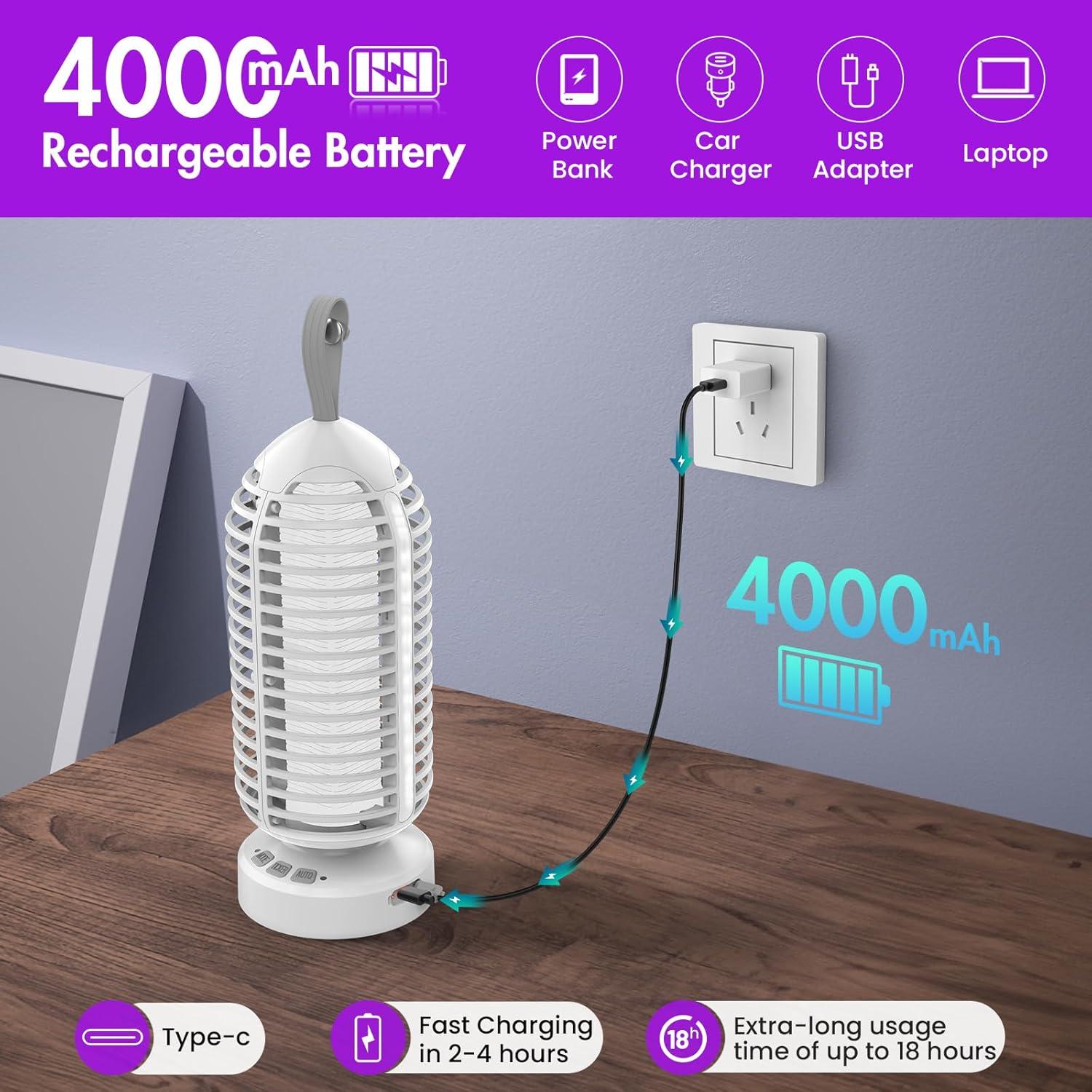 Trampa de Insectos Inalámbrica ZECHUAN 4000mAh Color Blanco