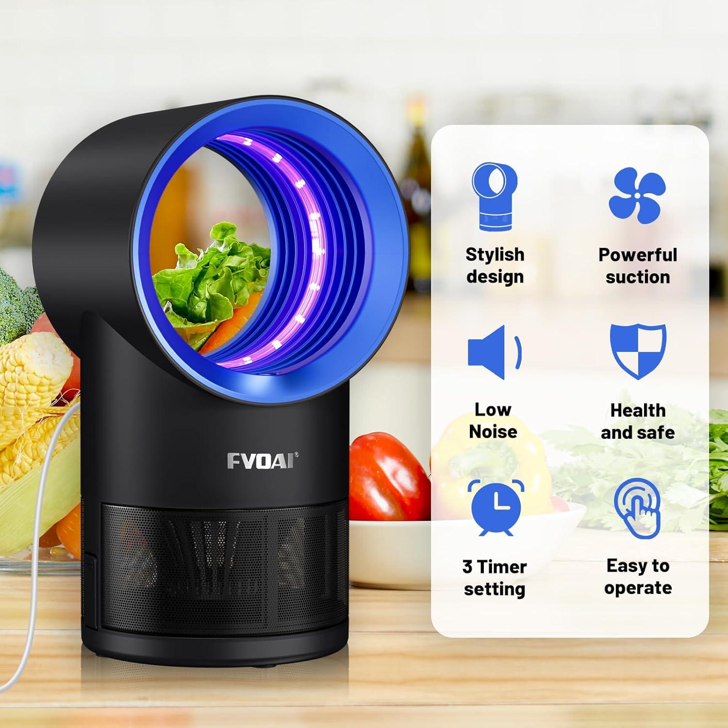 Trampa de Moscas de Interior FVOAI con Luz y 10 Adhesivos