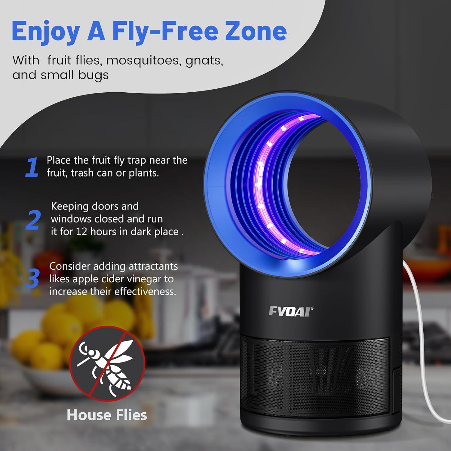 Trampa de Moscas de Interior FVOAI con Luz y 10 Adhesivos