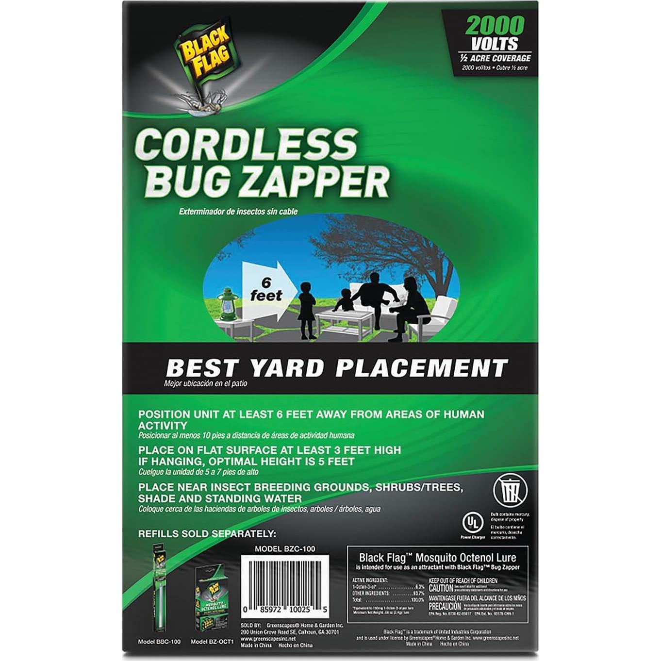 Linterna Zapper de Insectos Black Flag BZC-100 Verde 2000V