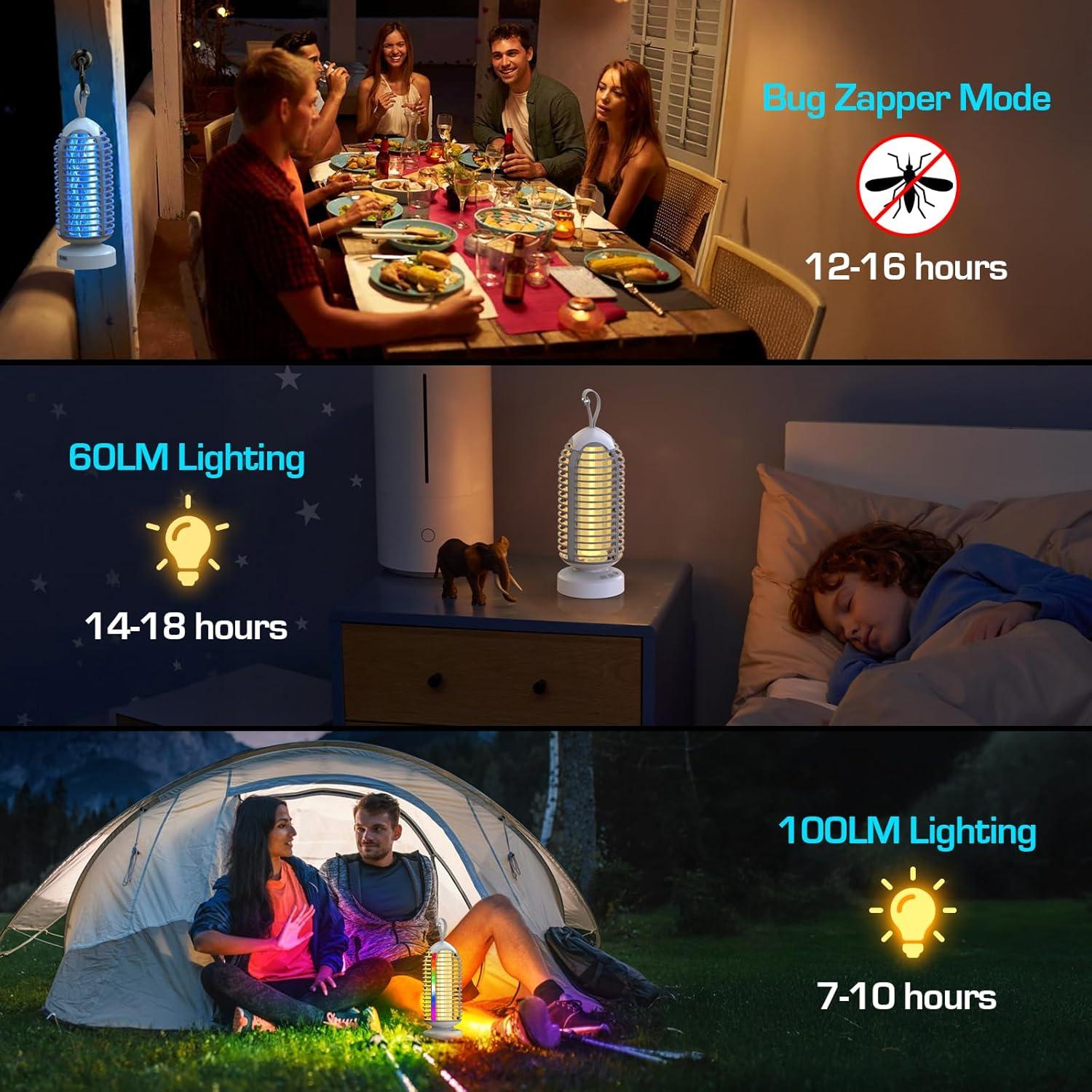 Asesino de Mosquitos Eléctrico Jepwe 3000V Recargable 4000mAh