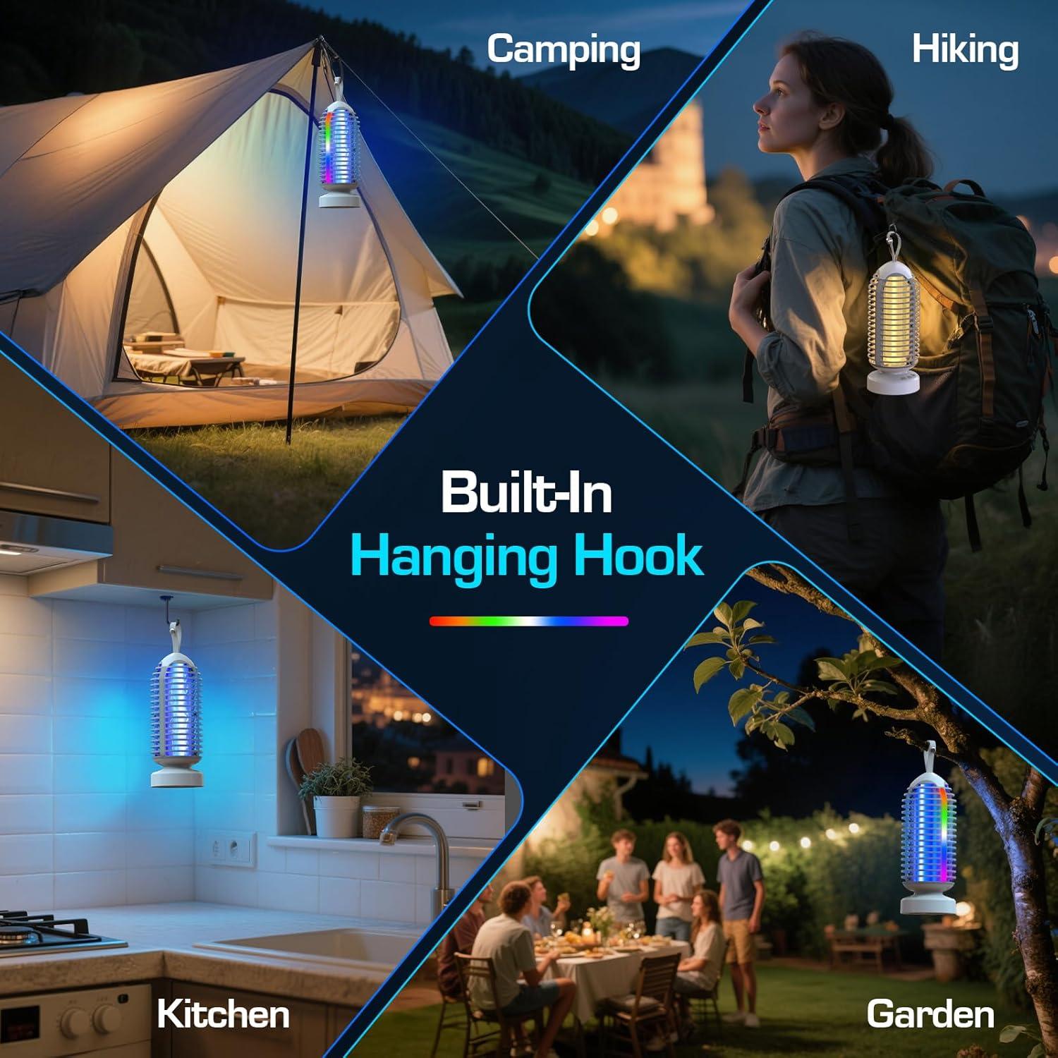 Asesino de Mosquitos Eléctrico Jepwe 3000V Recargable 4000mAh