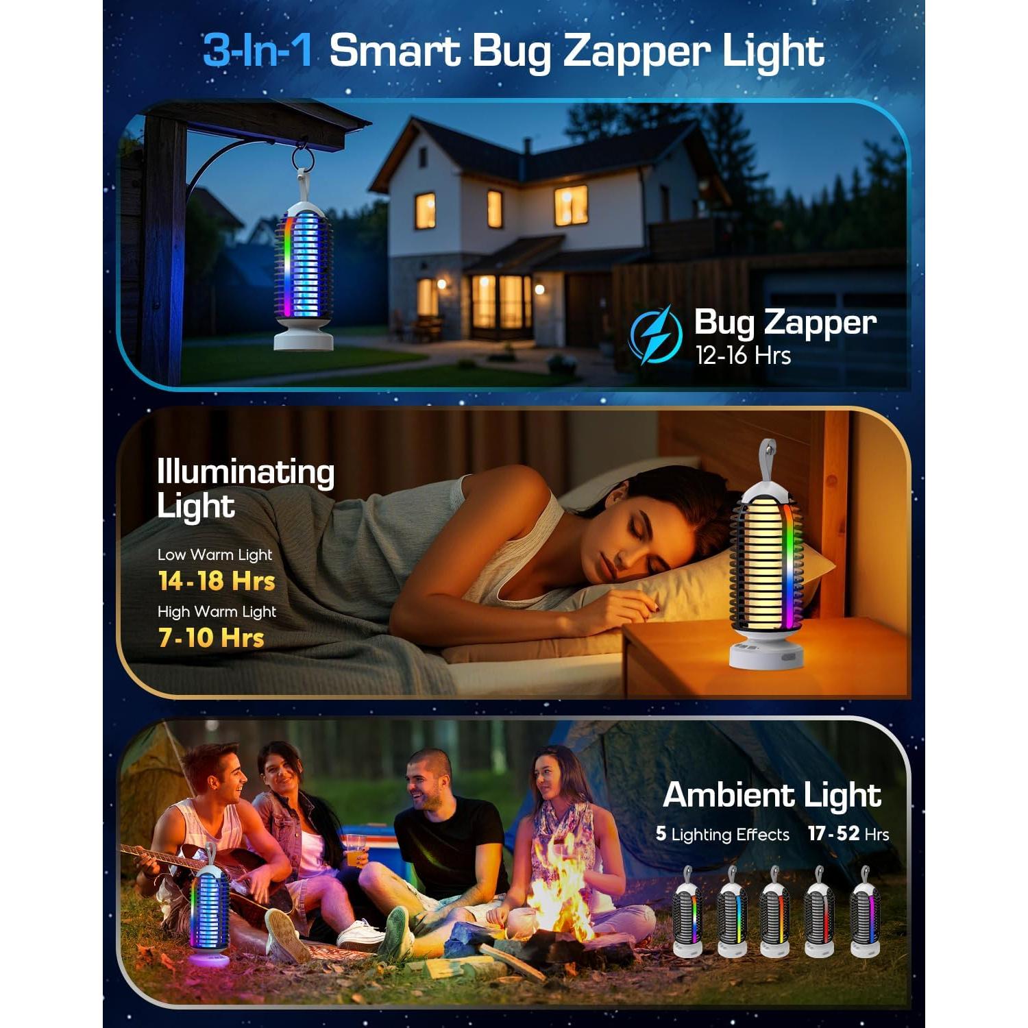 Trampa de Insectos Inalámbrica PhatroyYee con Luz Marquee 4000mAh