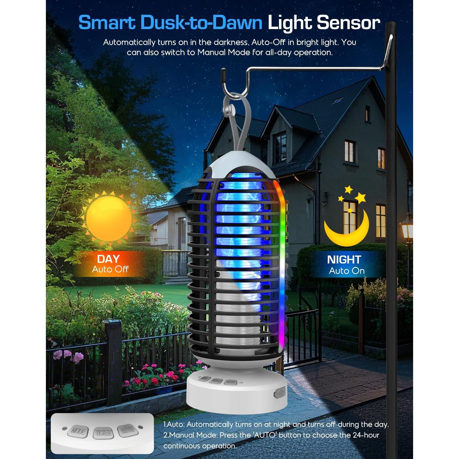 Trampa de Insectos Inalámbrica PhatroyYee con Luz Marquee 4000mAh