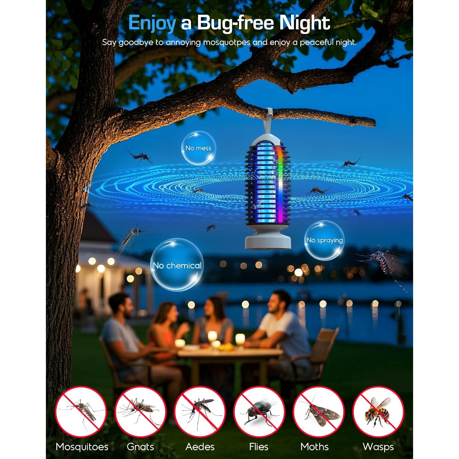 Trampa de Insectos Inalámbrica PhatroyYee con Luz Marquee 4000mAh