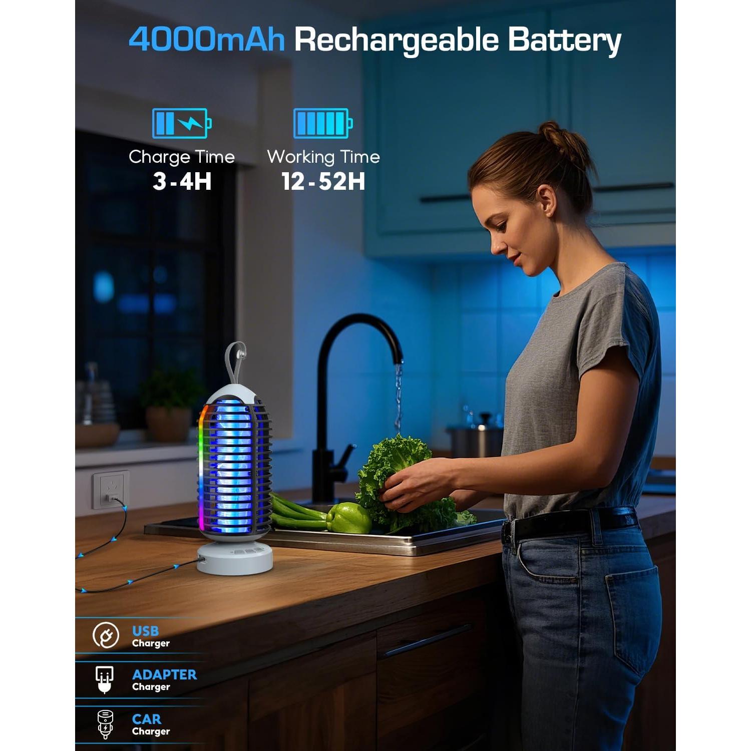 Trampa de Insectos Inalámbrica PhatroyYee con Luz Marquee 4000mAh