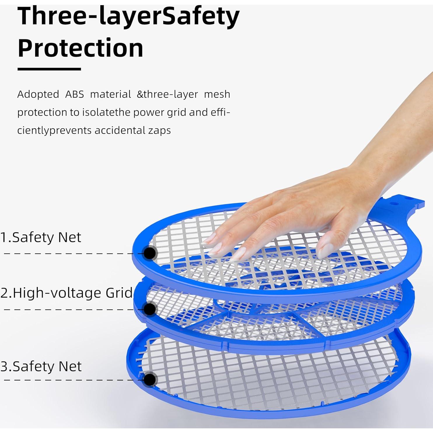 Paquete de 2 Raquetas Eléctricas Zapper ZhouHe para Moscas