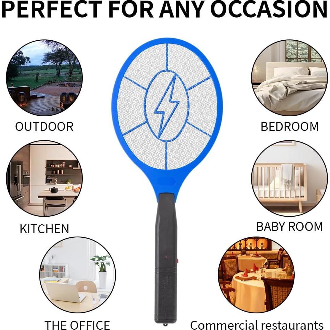 Paquete de 2 Raquetas Eléctricas Zapper ZhouHe para Moscas