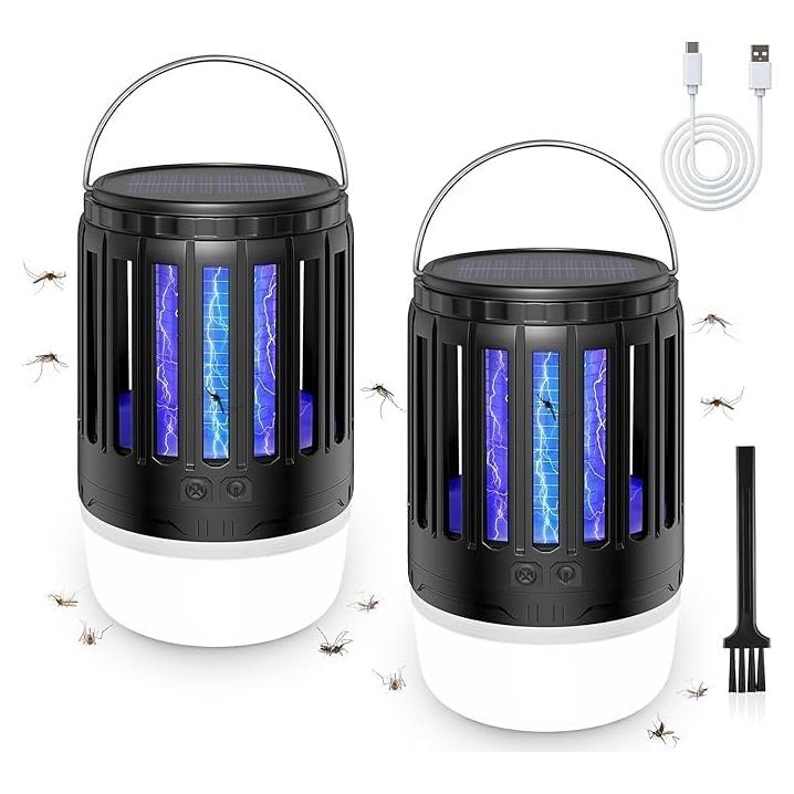 Paquete de 2 Zappers Solares Hywean 3 en 1 para Insectos