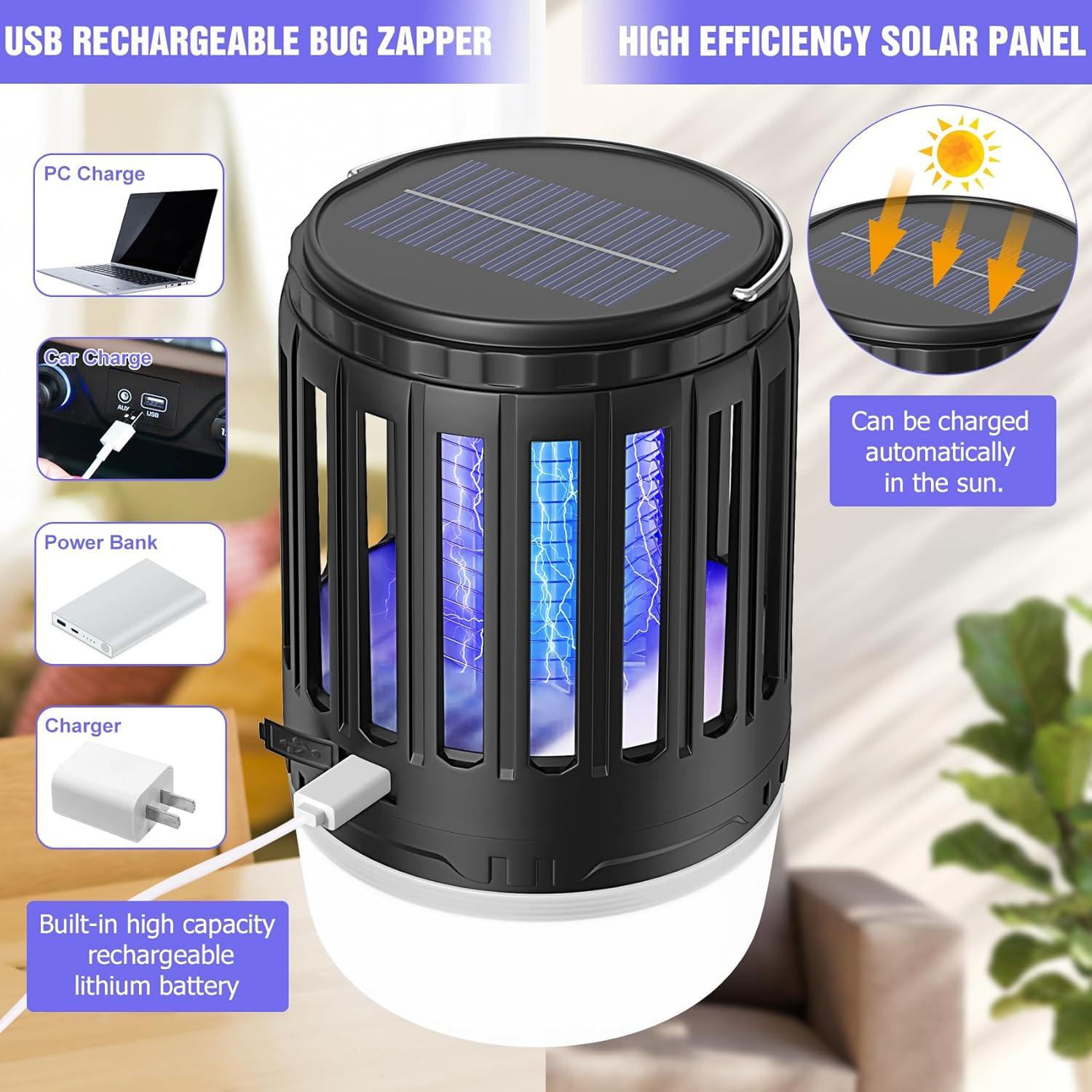 Paquete de 2 Zappers Solares Hywean 3 en 1 para Insectos
