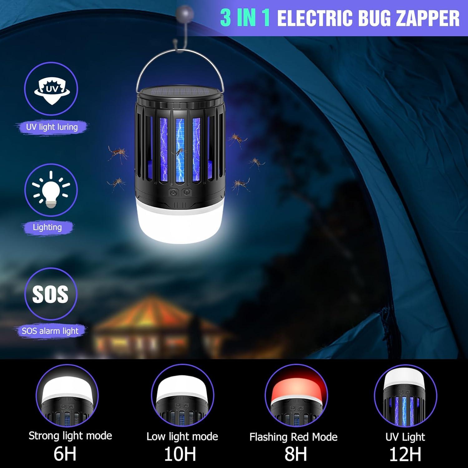 Paquete de 2 Zappers Solares Hywean 3 en 1 para Insectos