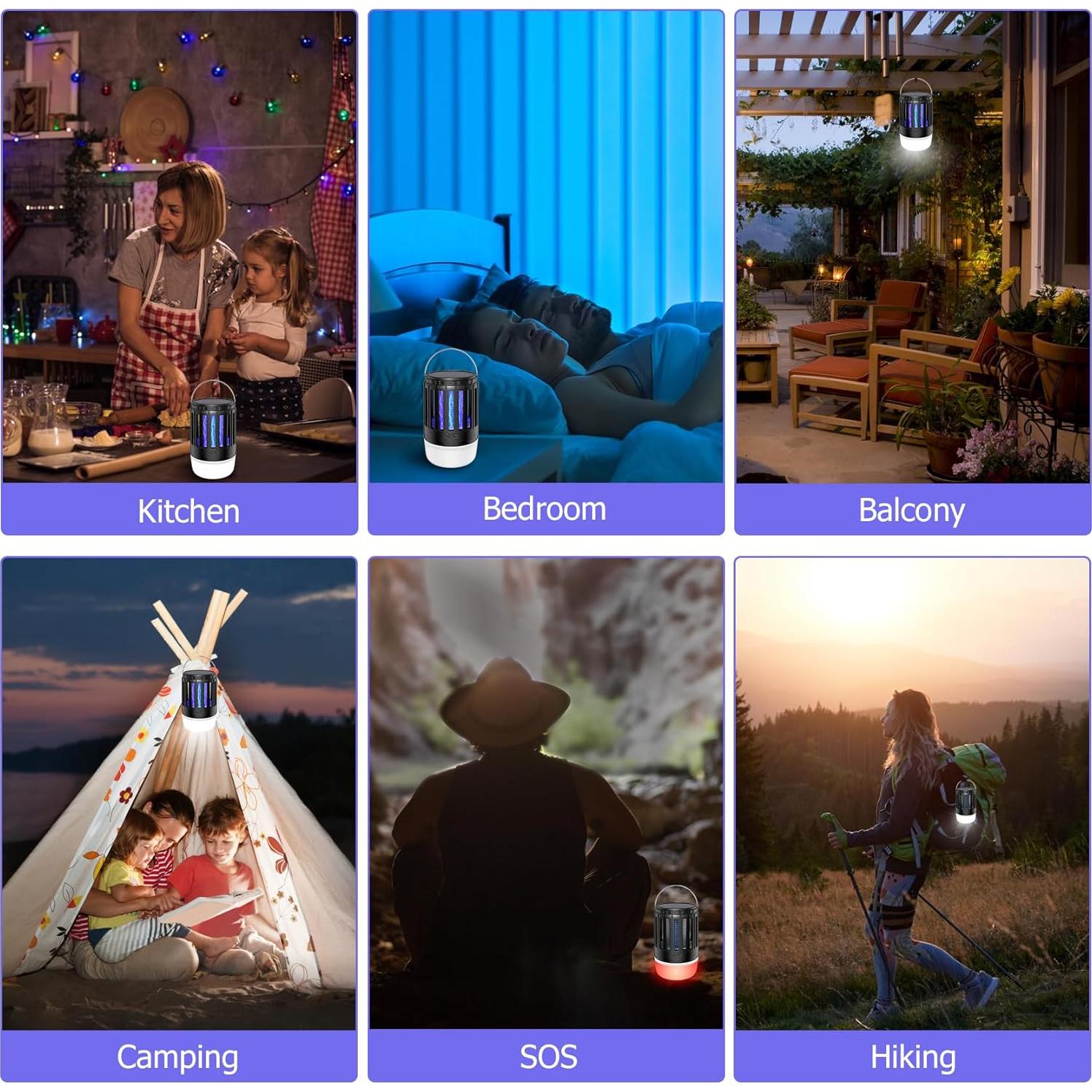 Paquete de 2 Zappers Solares Hywean 3 en 1 para Insectos