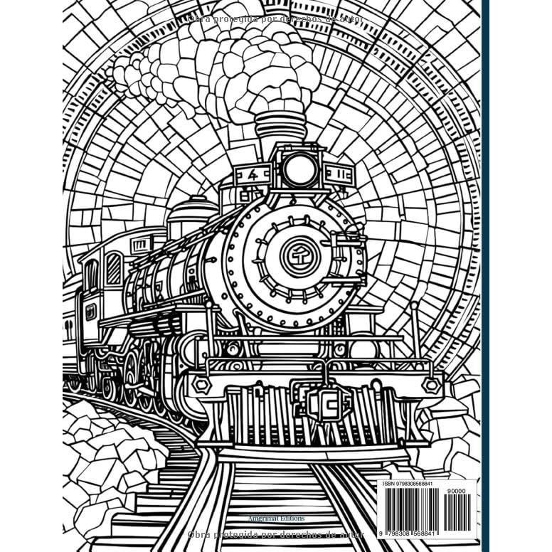 Arte Terapia Vidriera Tren de vapor Libro para colorear para adolescentes y adultos: Descubre la belleza de los trenes de vapor en detalladas ... en vidrieras artísticas (Spanish Edition)