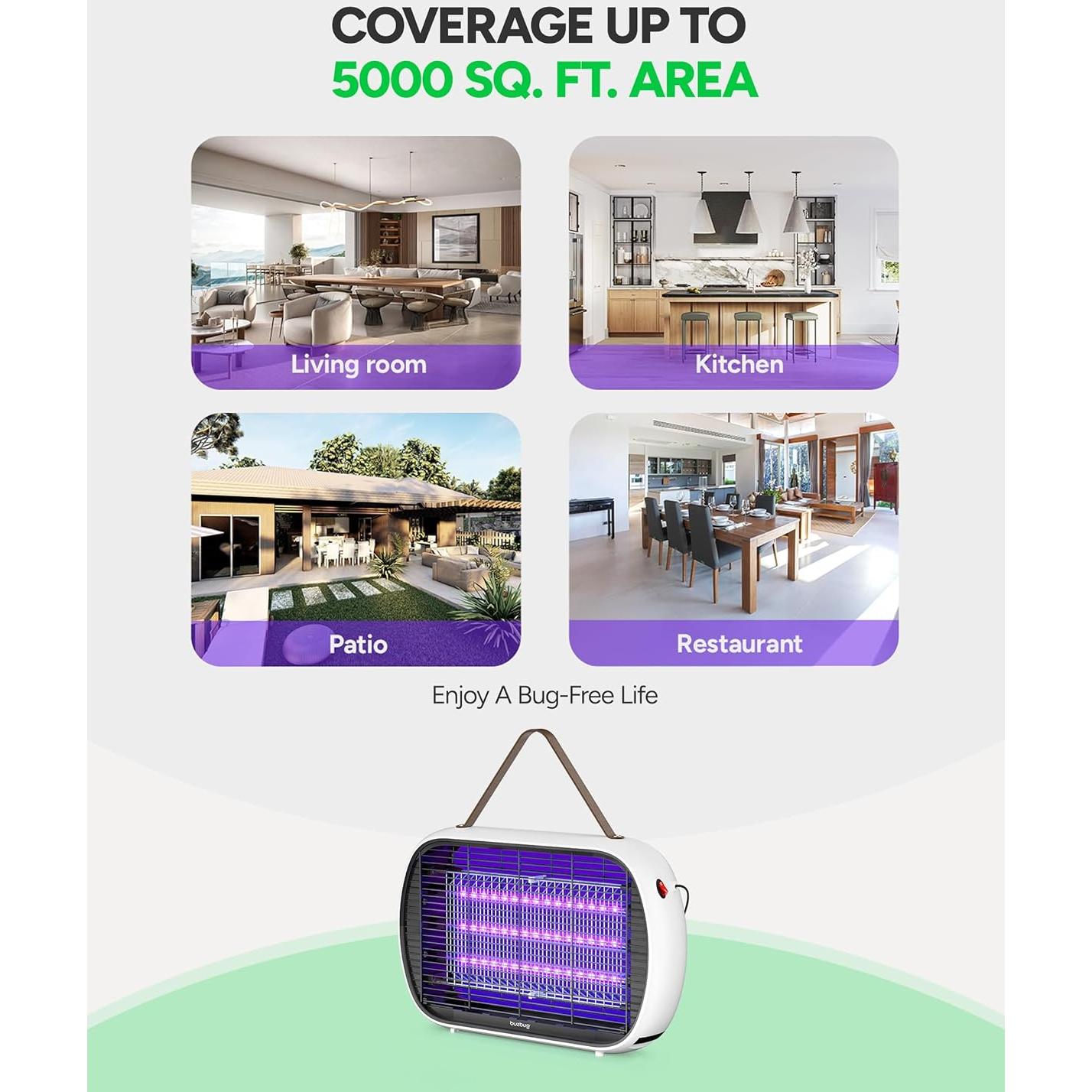 Zapper de Insectos Buzbug MA-015 LED 3800V Blanco 1.29kg