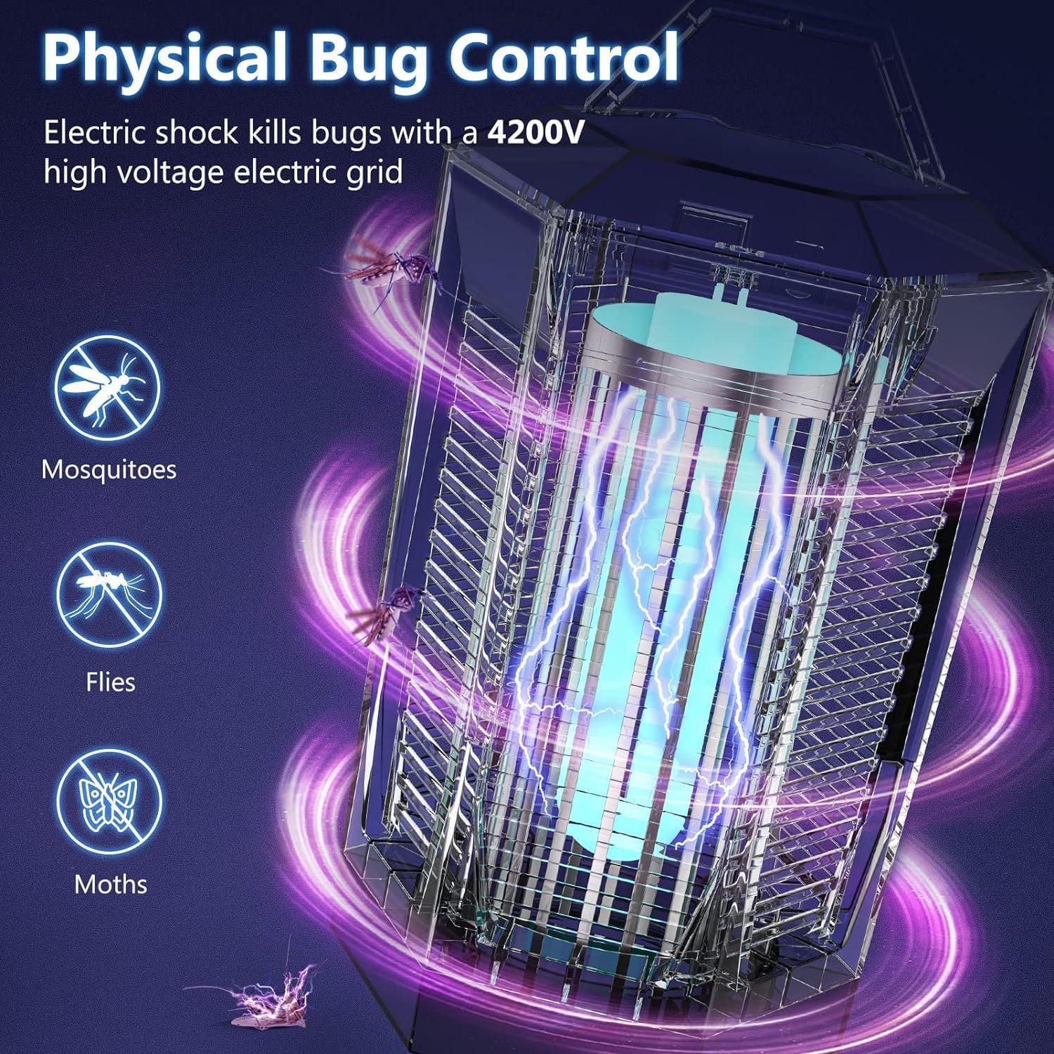 Zapper de Insectos PRTILOUD 20W con Sensor Luz IPX4 2300 ft²