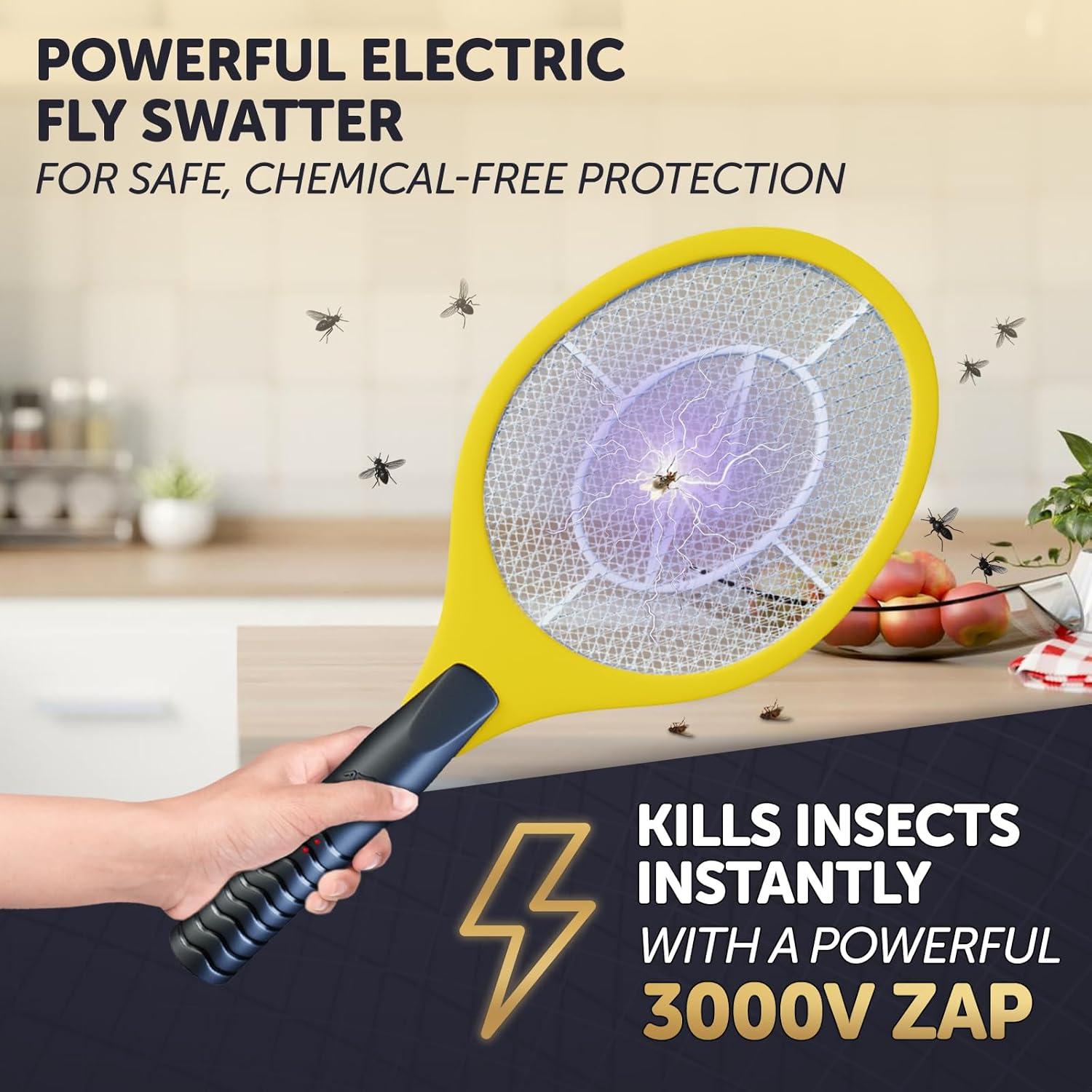 Racleta Eléctrica para Mosquitos ASISNAI - 3000 Voltios Amarillo