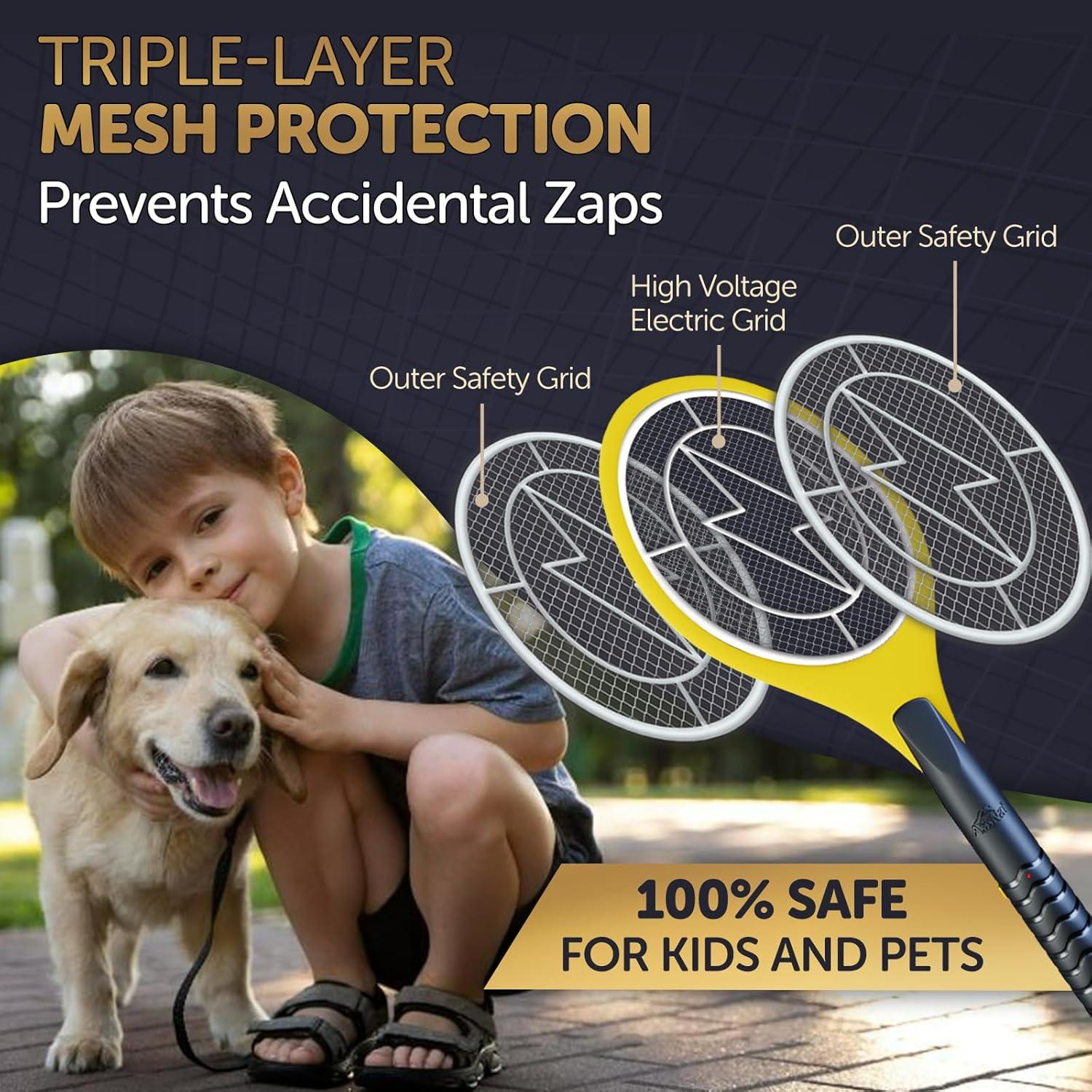 Racleta Eléctrica para Mosquitos ASISNAI - 3000 Voltios Amarillo