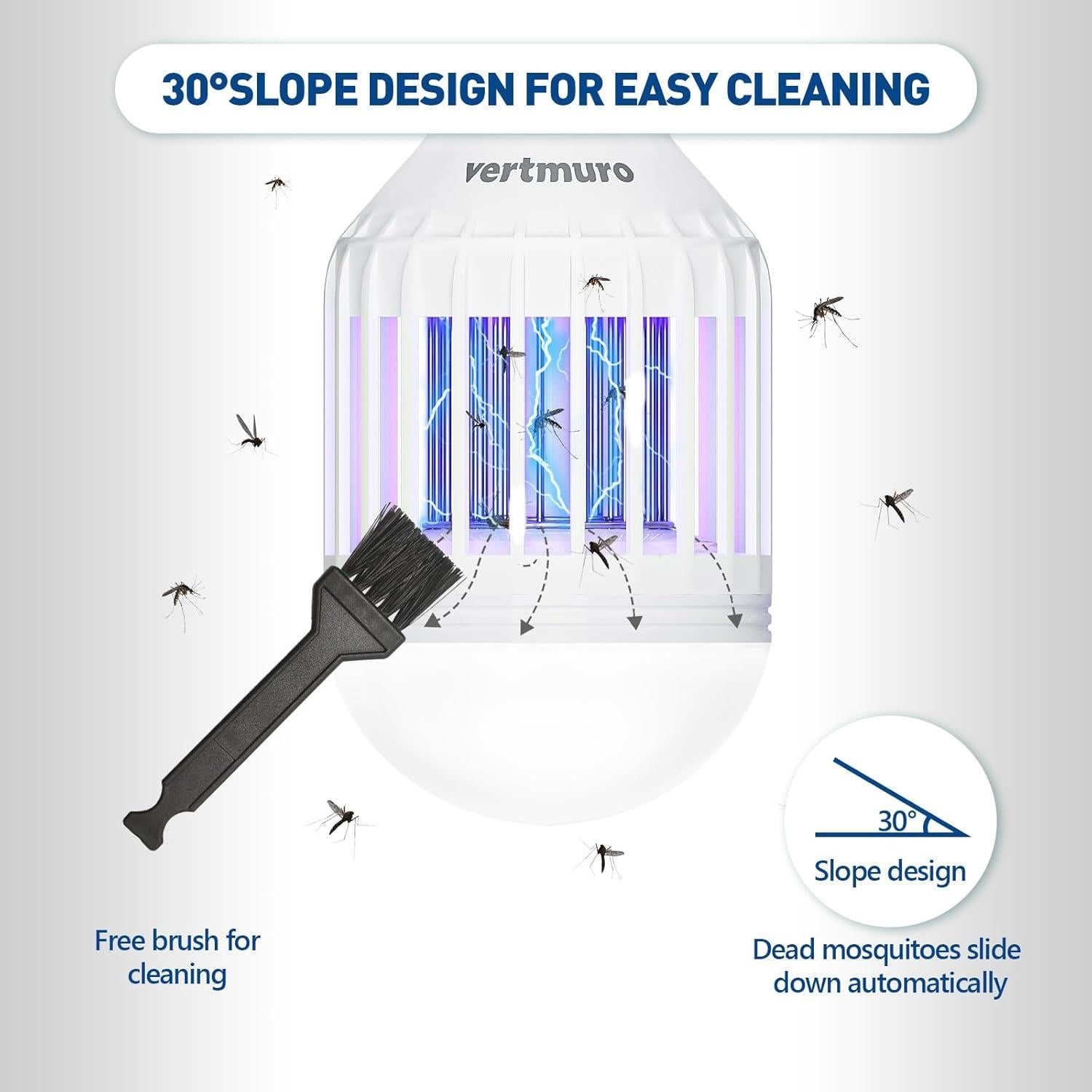 Bombilla Zapper de Insectos Vertmuro 9W Luz UV para Mosquitos