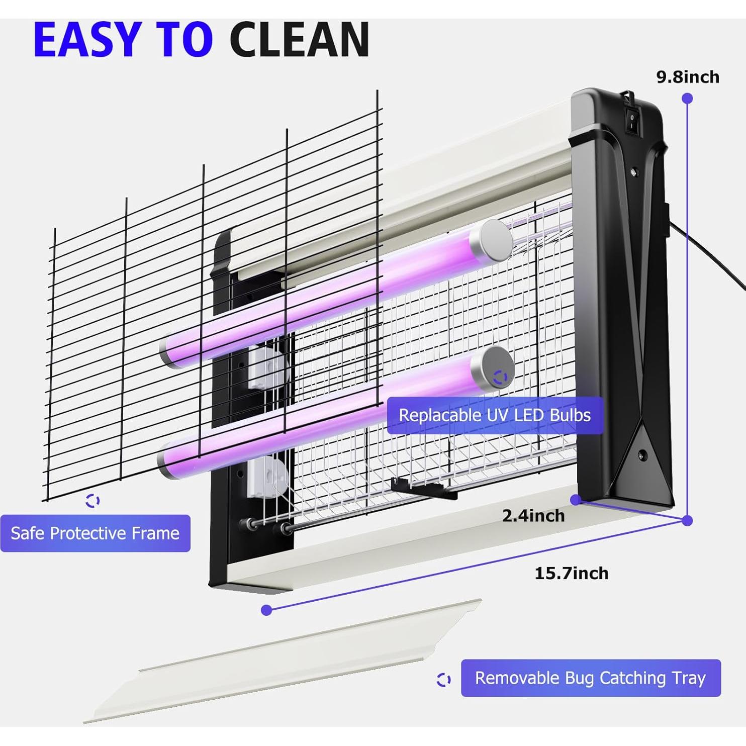 Trampa eléctrica para insectos PestMentor 4200V con luz UV