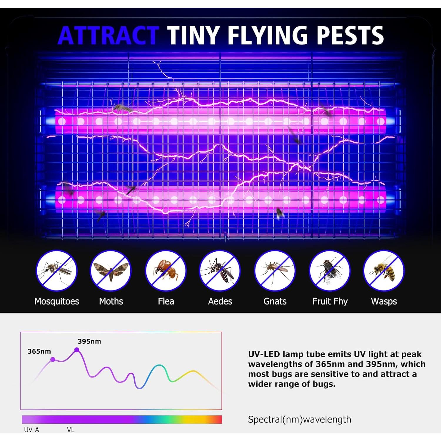 Trampa eléctrica para insectos PestMentor 4200V con luz UV