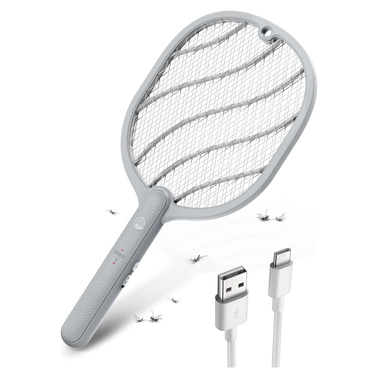 Raqueta Eléctrica Mosquitos Mosiller 3800V Recargable Tipo-C