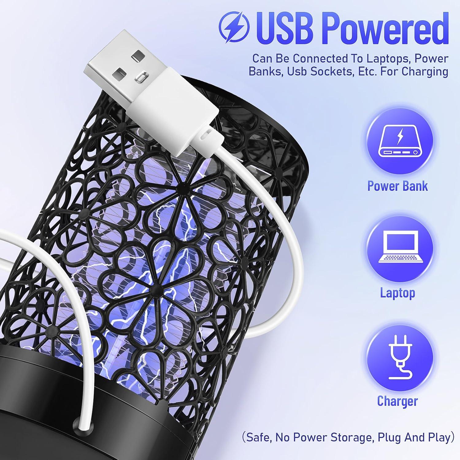 Trampa Eléctrica de Insectos Qualirey 4 Pcs USB Luz Morada