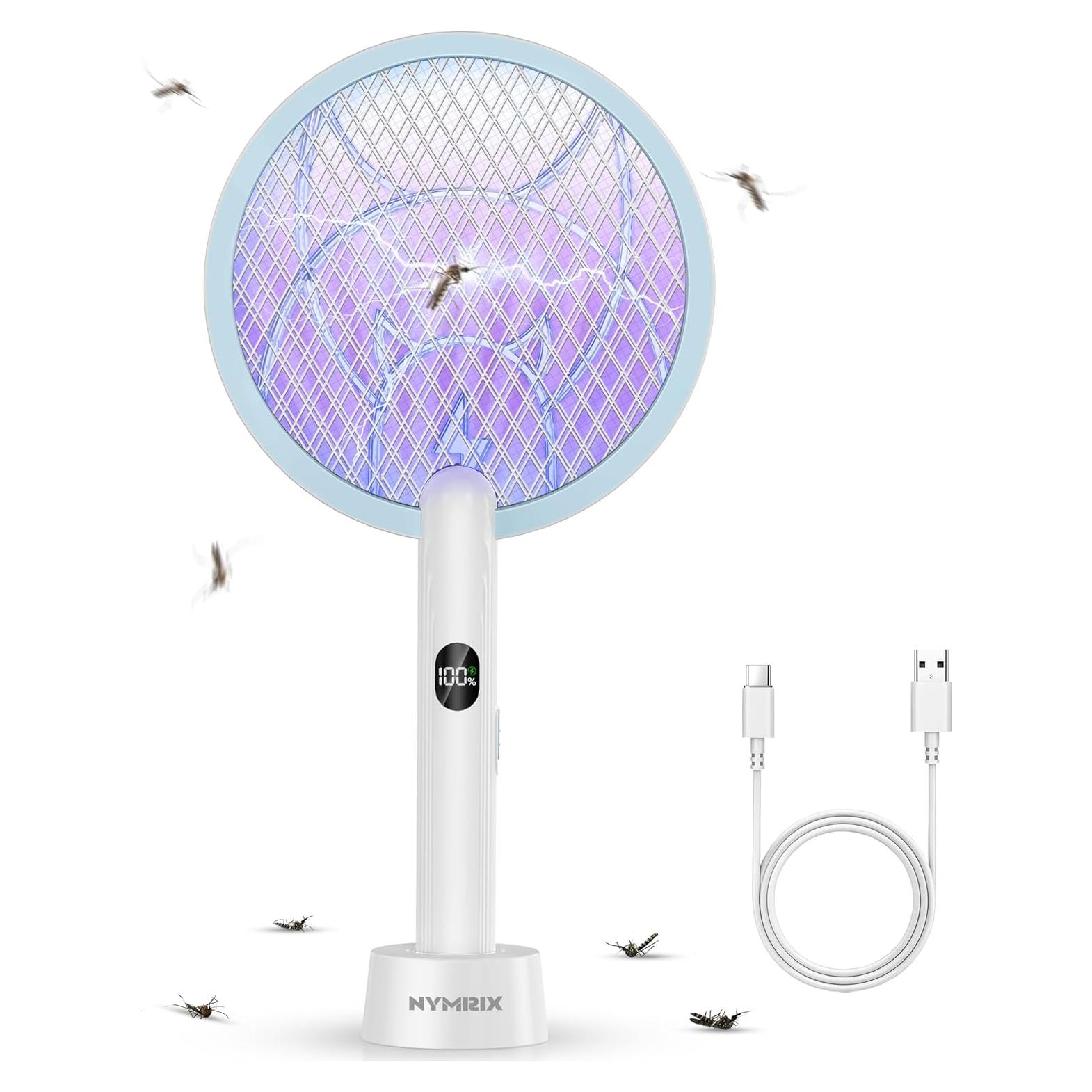 Raqueta eléctrica mata mosquitos Nymrix 4100V recargable 1800mAh