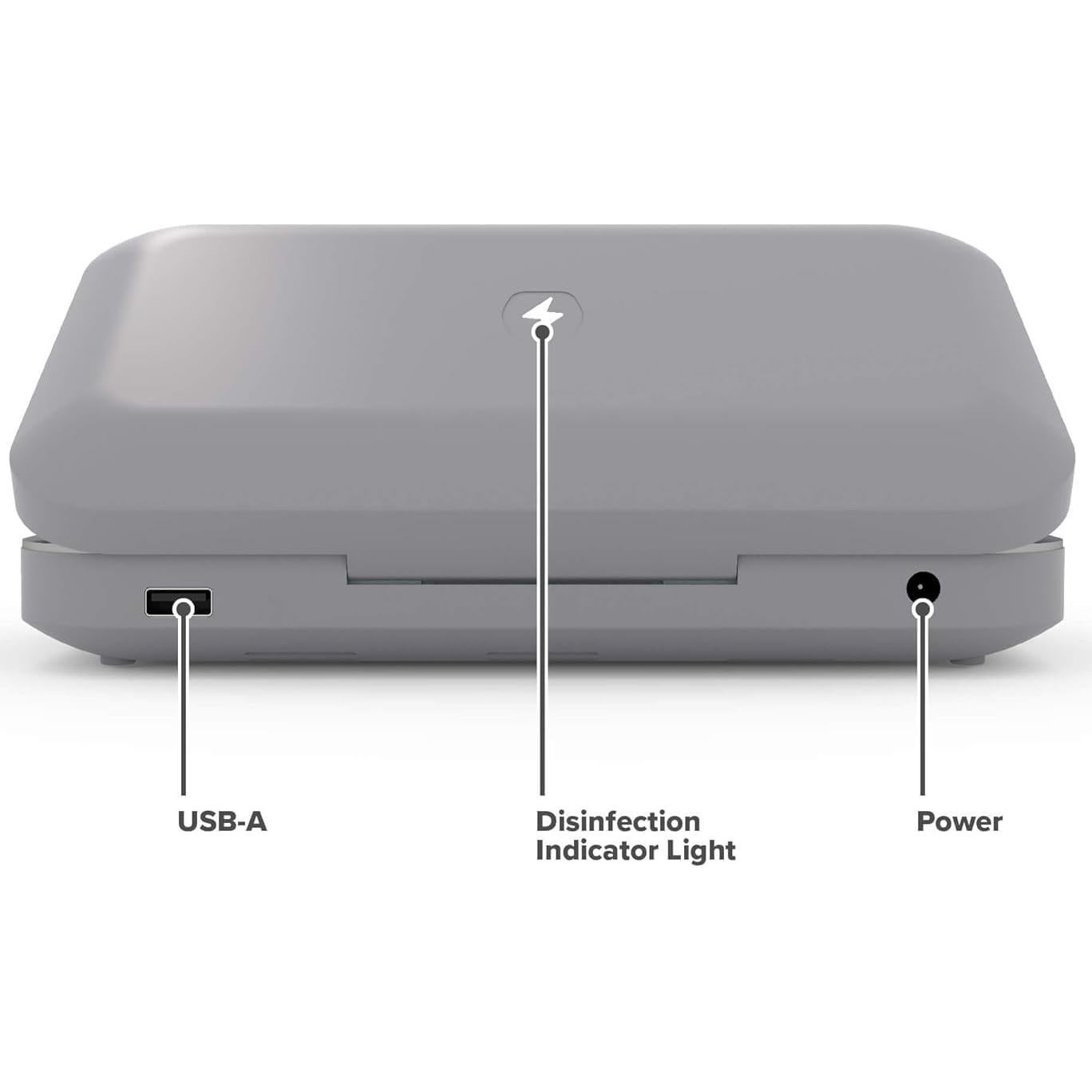 Desinfectante y Cargador Inalámbrico UV-C PhoneSoap Gris