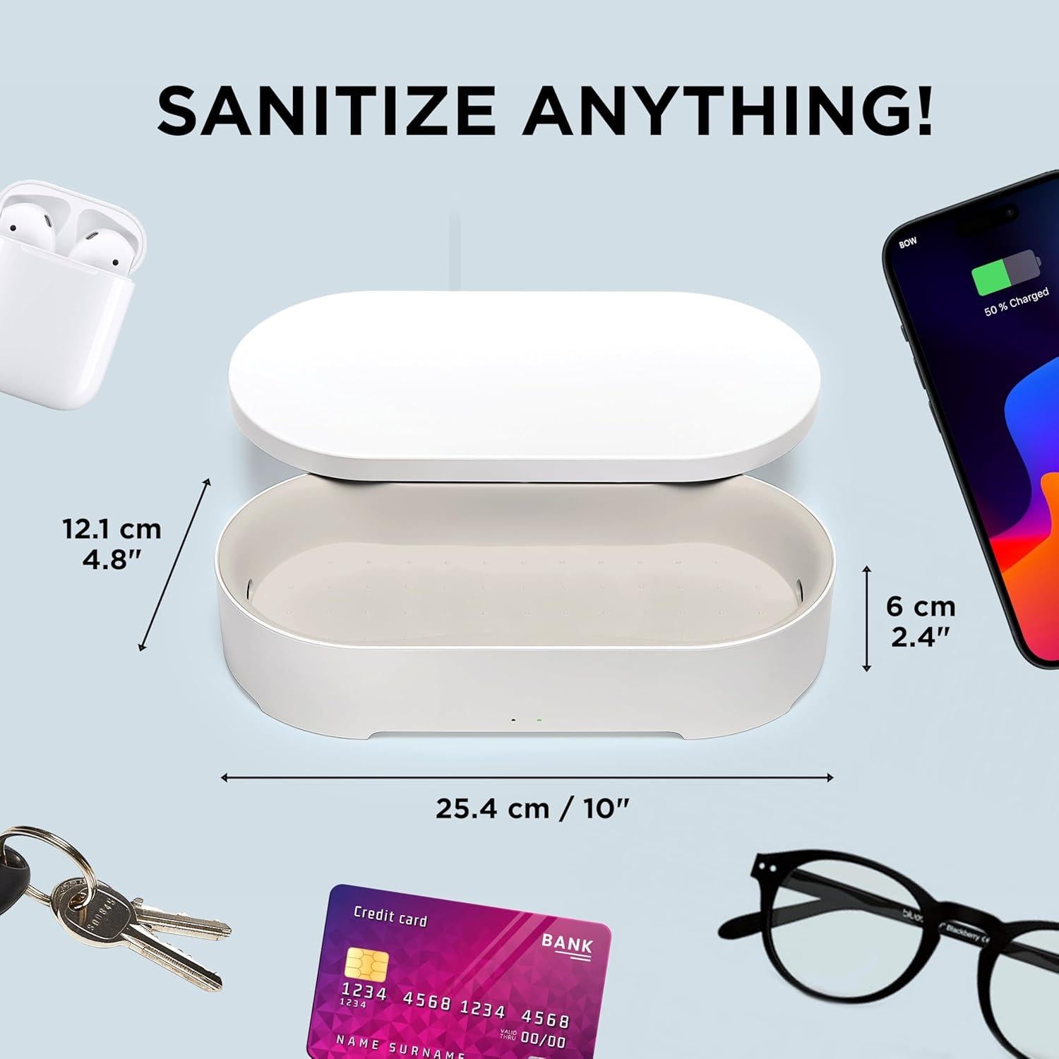 Desinfectante UV y Cargador Inalámbrico Lexon OBLIO 10W Negro