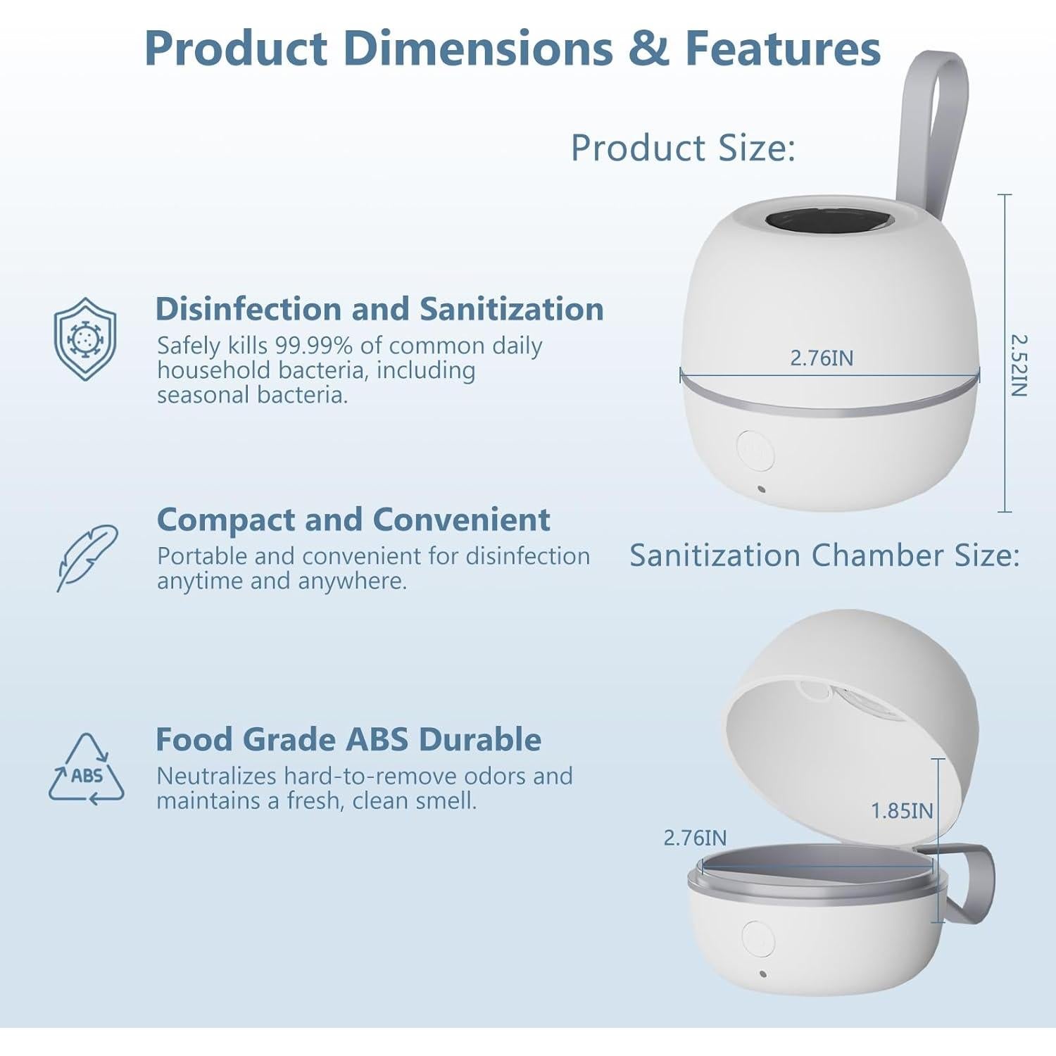 Desinfectante de Chupetes Portátil Zyntieu Luz UV-C 99.99% Limpio