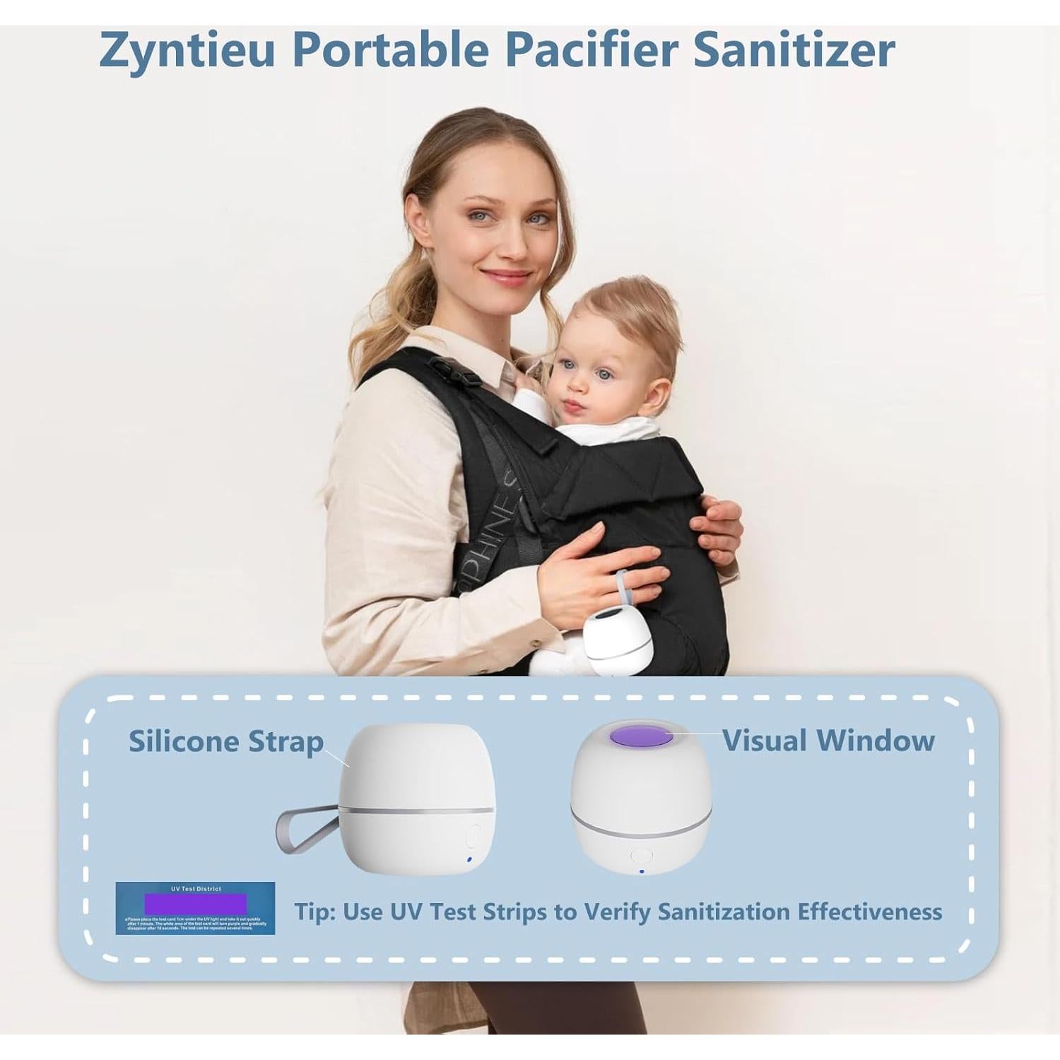 Desinfectante de Chupetes Portátil Zyntieu Luz UV-C 99.99% Limpio