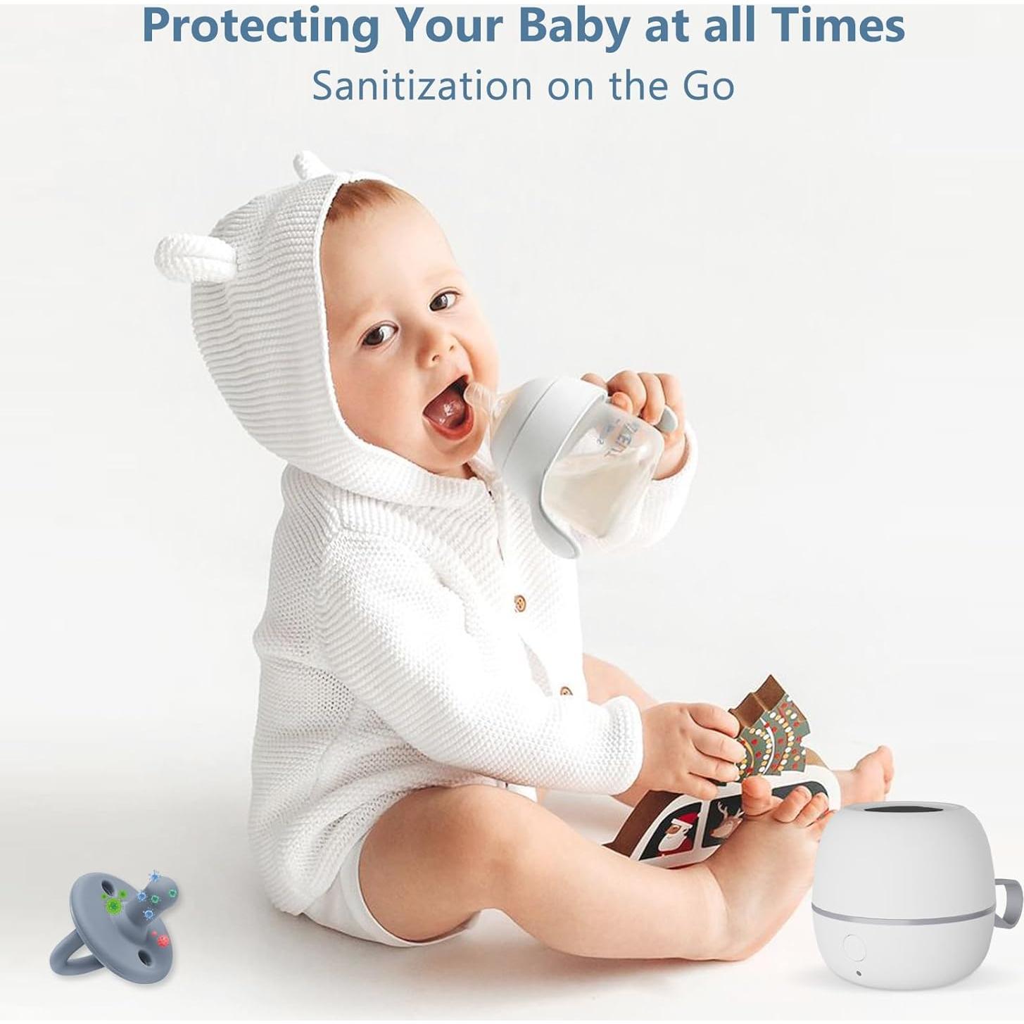 Desinfectante de Chupetes Portátil Zyntieu Luz UV-C 99.99% Limpio