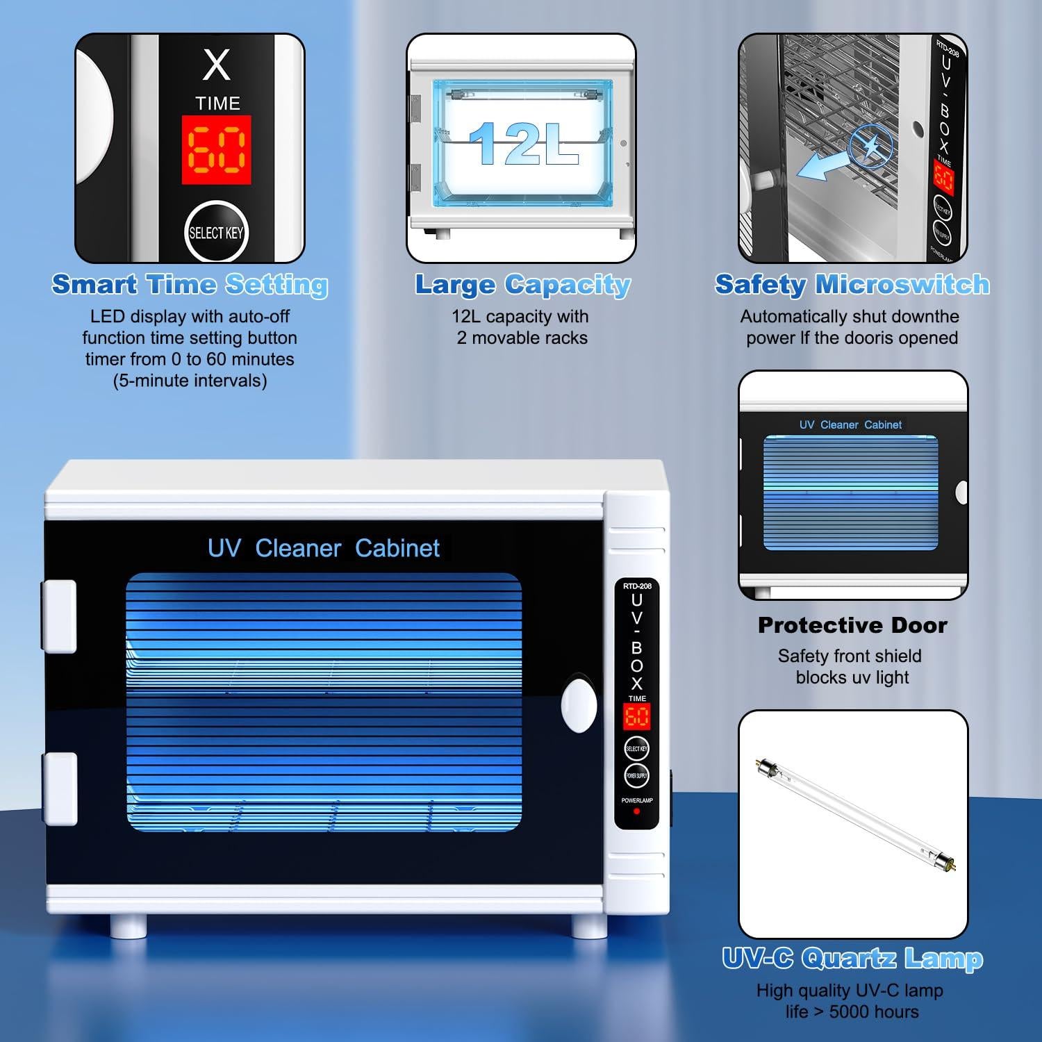 Máquina de limpieza UV 12L GOLDSEASTAR para salón de uñas