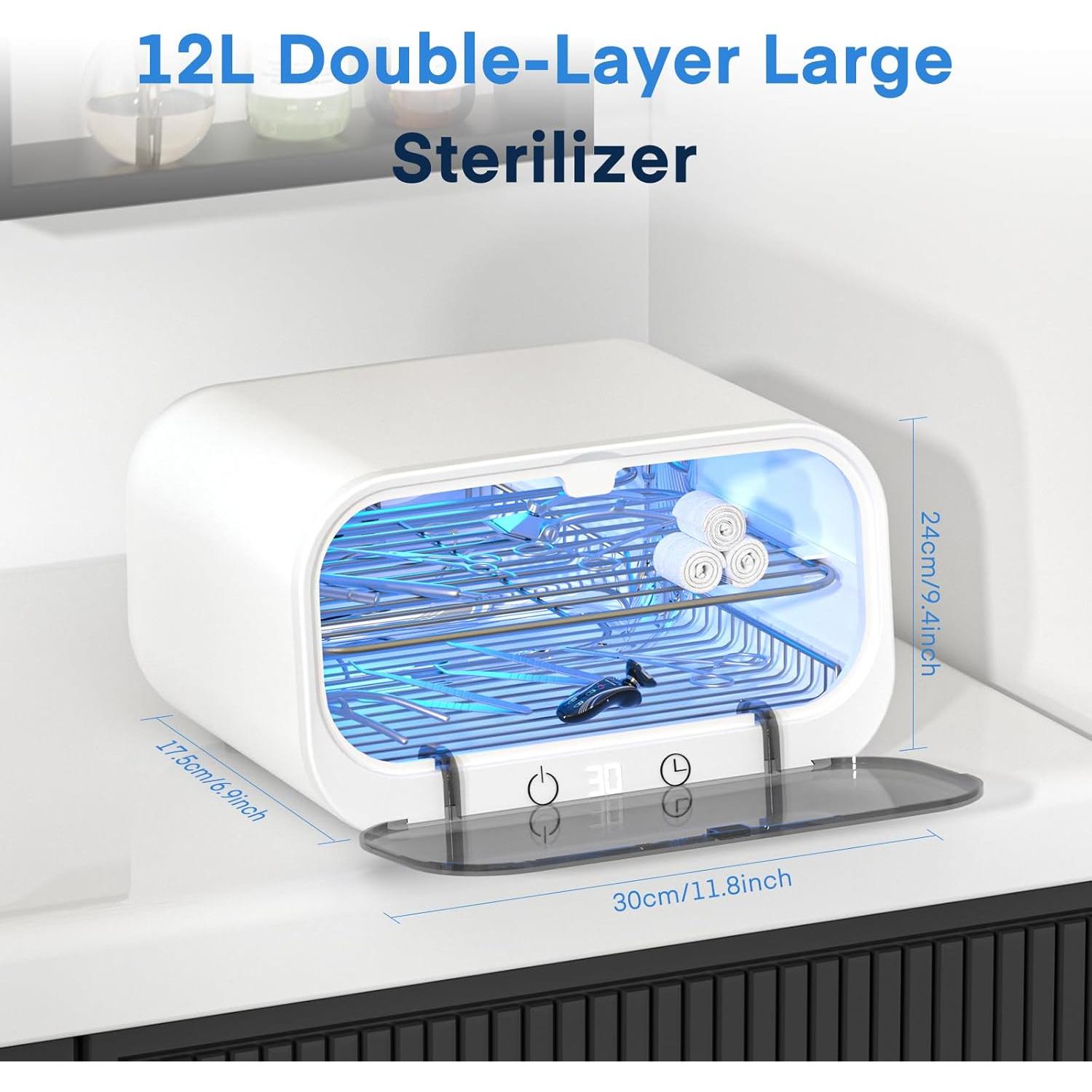 Esterilizador Yofuly 12L Doble Capa para Herramientas de Uñas