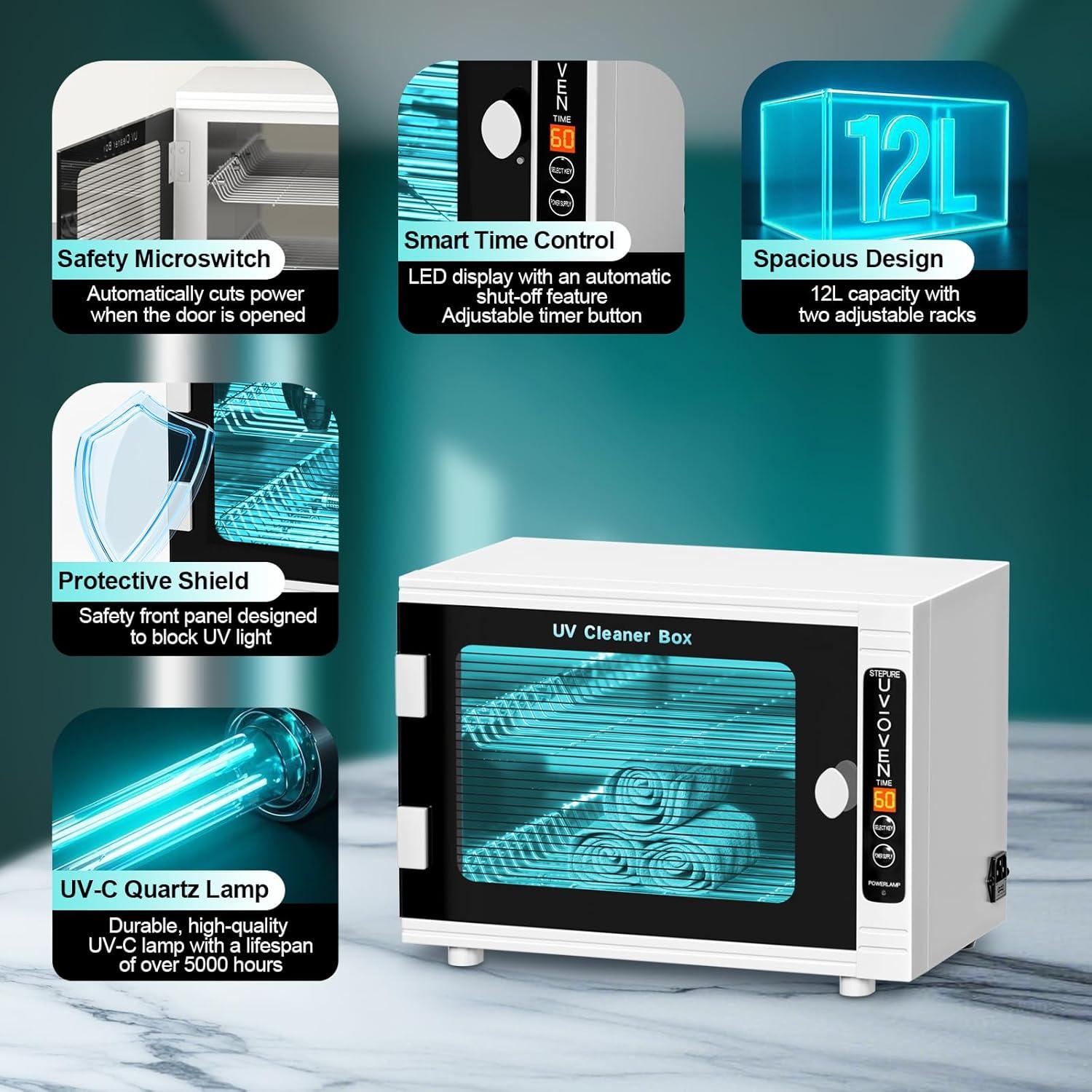 Caja Esterilizadora UV Stepure 12L para Herramientas de Uñas