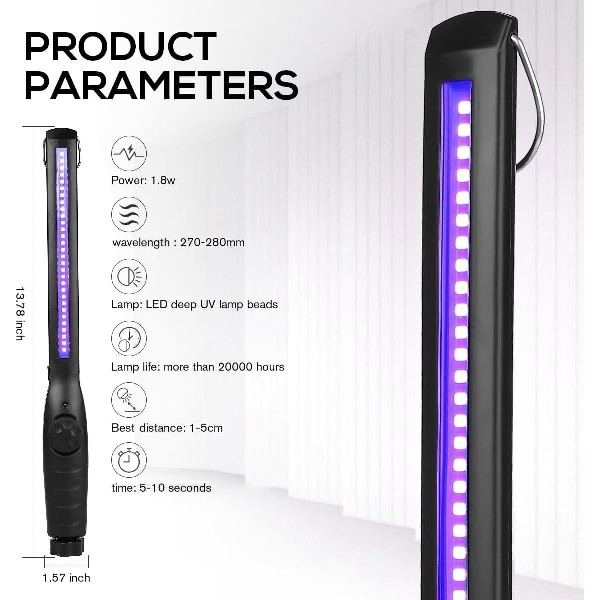 Varita Desinfectante UV Portátil ESUEXO 100W 190g