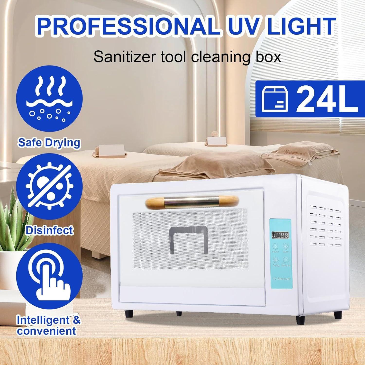 Gabinete de Desinfección UV 24L Genérico - Caja Limpiadora UVC con Temporizador y Pantalla LED