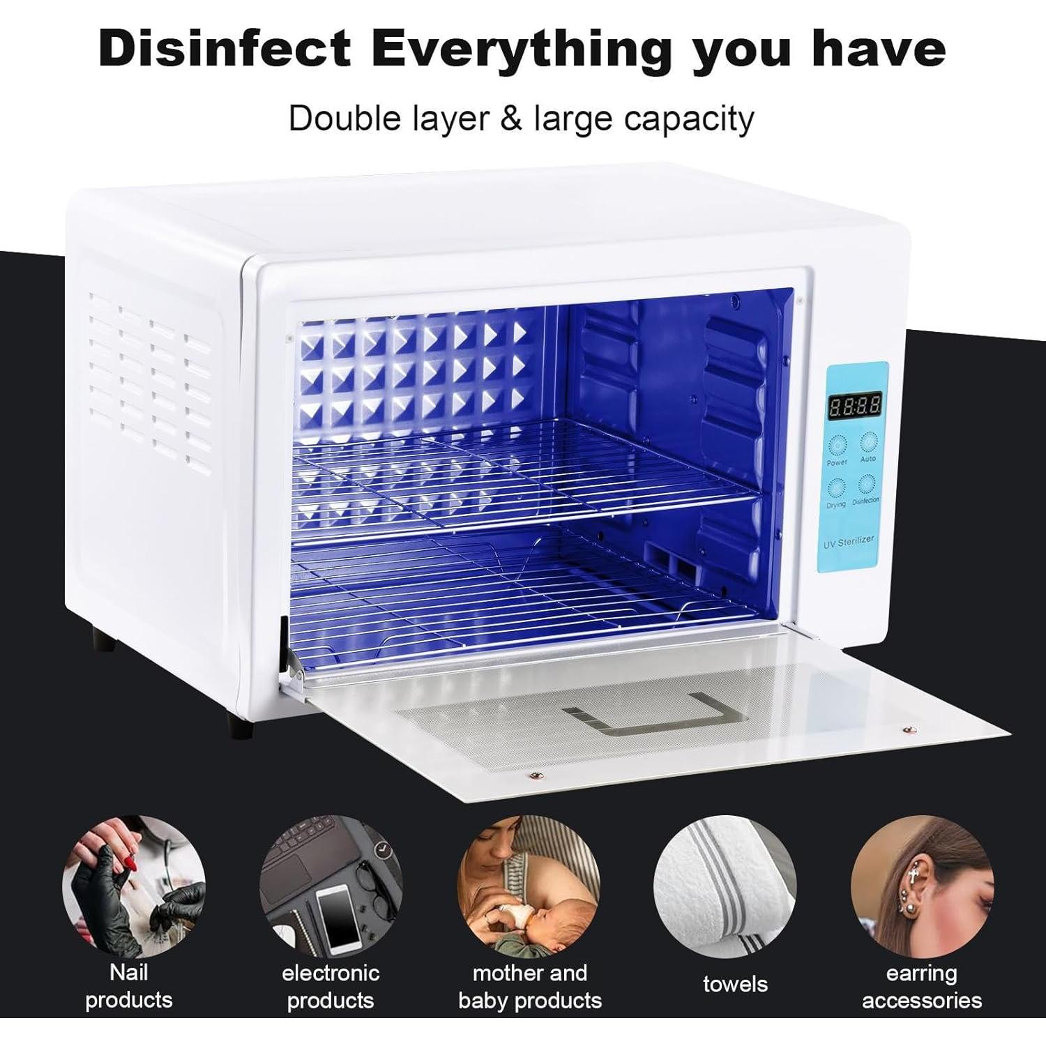 Gabinete de Desinfección UV 24L Genérico - Caja Limpiadora UVC con Temporizador y Pantalla LED