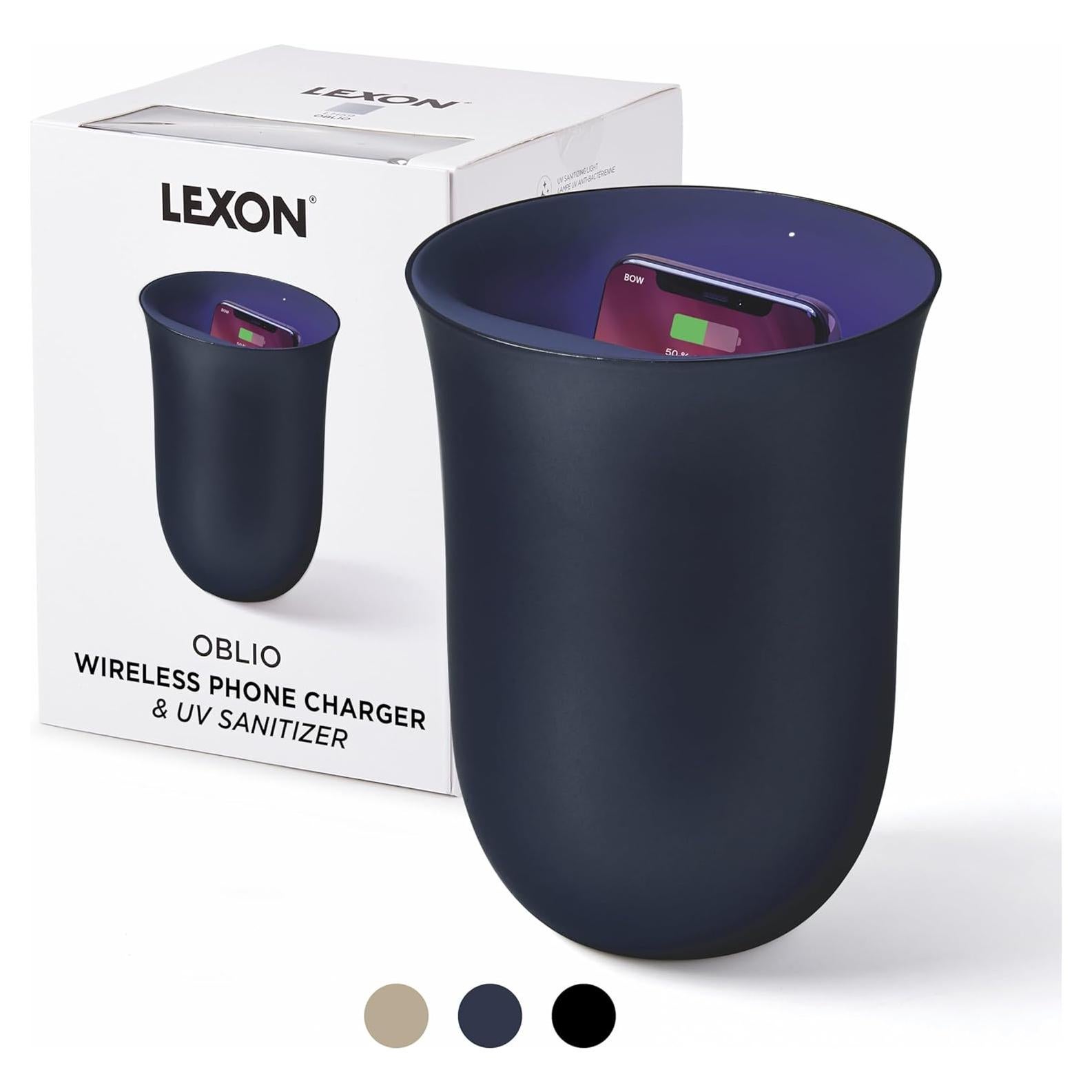 Cargador Inalámbrico Lexon Oblio 10W con Desinfectante UV-C