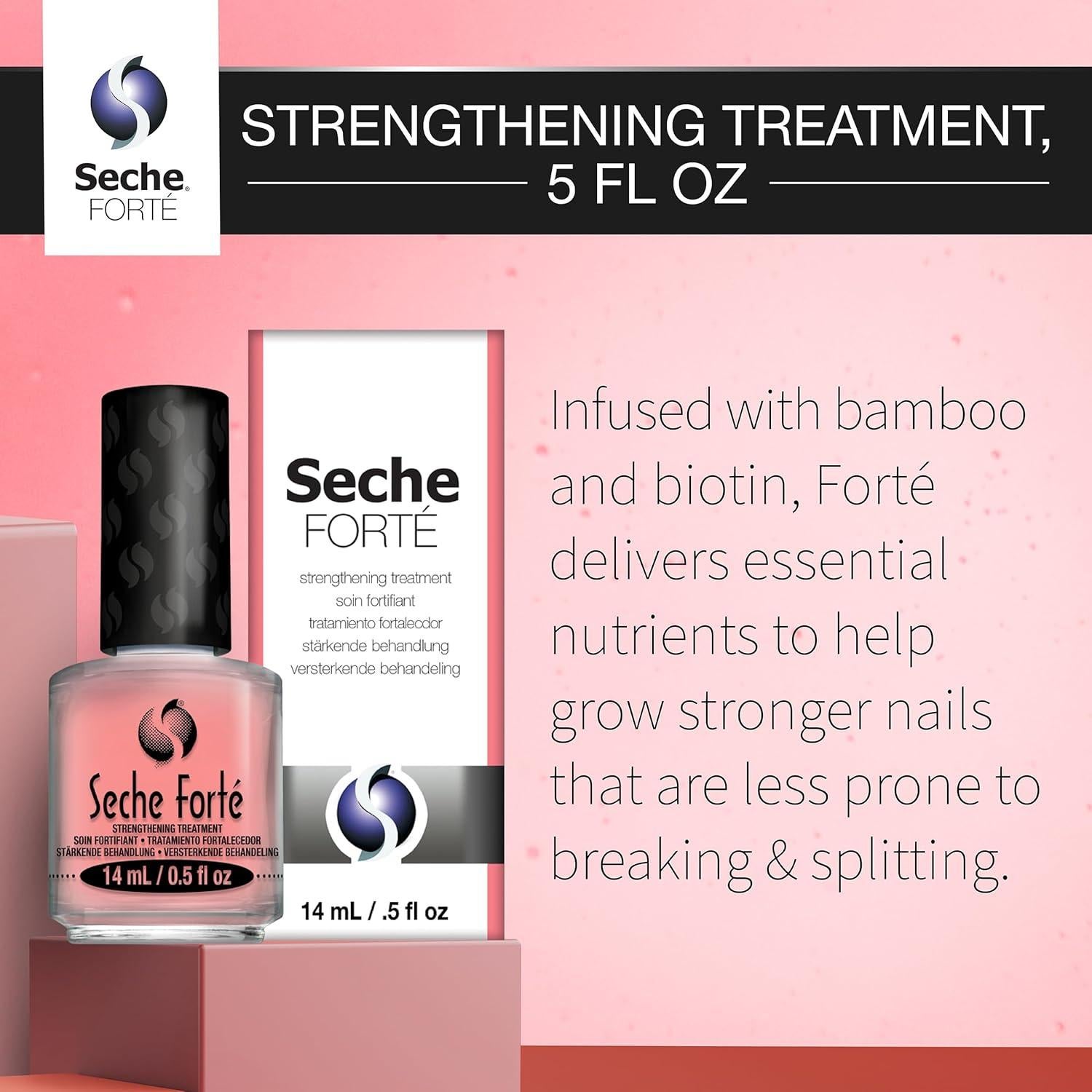 Seche Forte Tratamiento Fortalecedor con Biotina y Bambú 14.79 ml