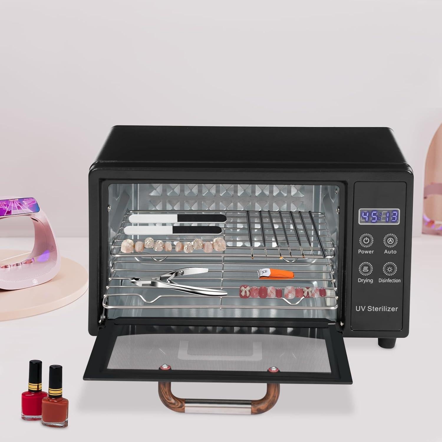 Caja Limpiadora de Uñas TEIPENG 10.5QT 160W 75°C Negro