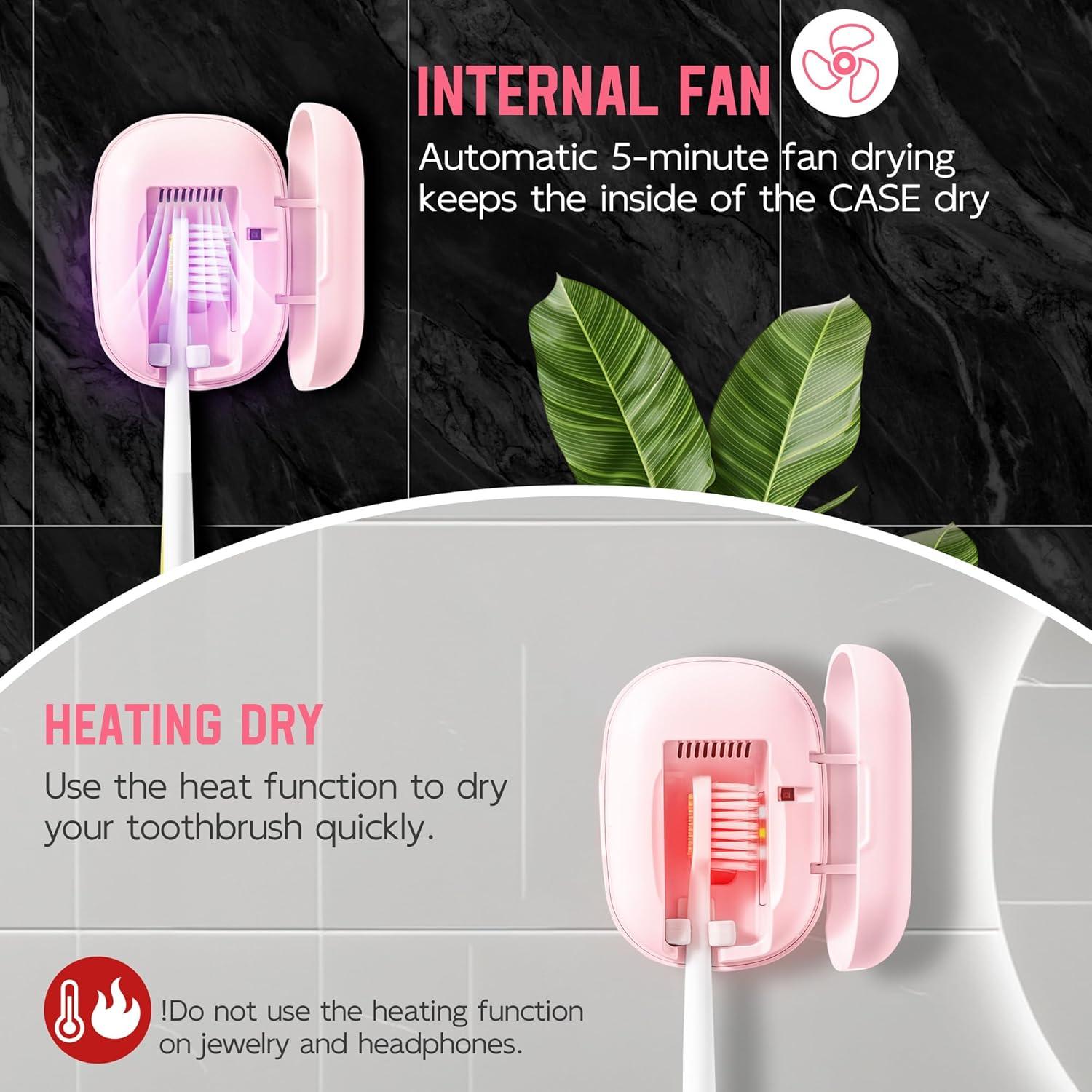 Estuche Desinfectante para Cepillos de Dientes HKTSC-PINK Rosa