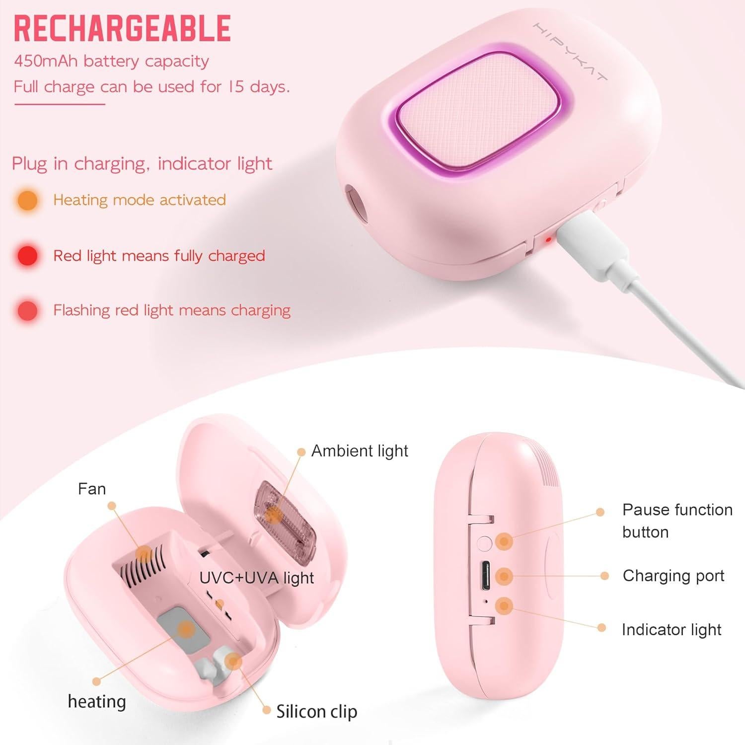 Estuche Desinfectante para Cepillos de Dientes HKTSC-PINK Rosa