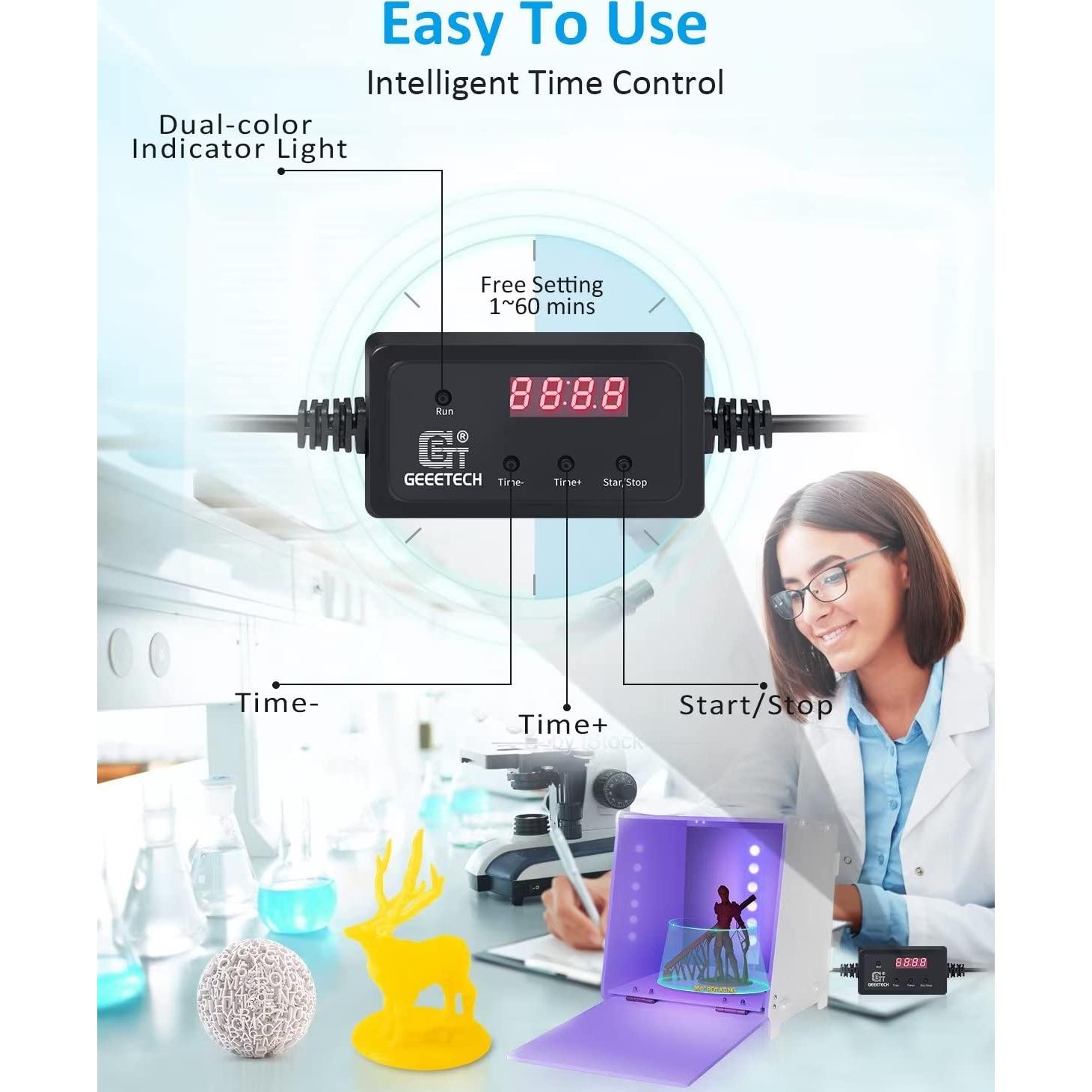 Caja de Curado UV Geeetech GCB-1 con Plataforma Giratoria 360°